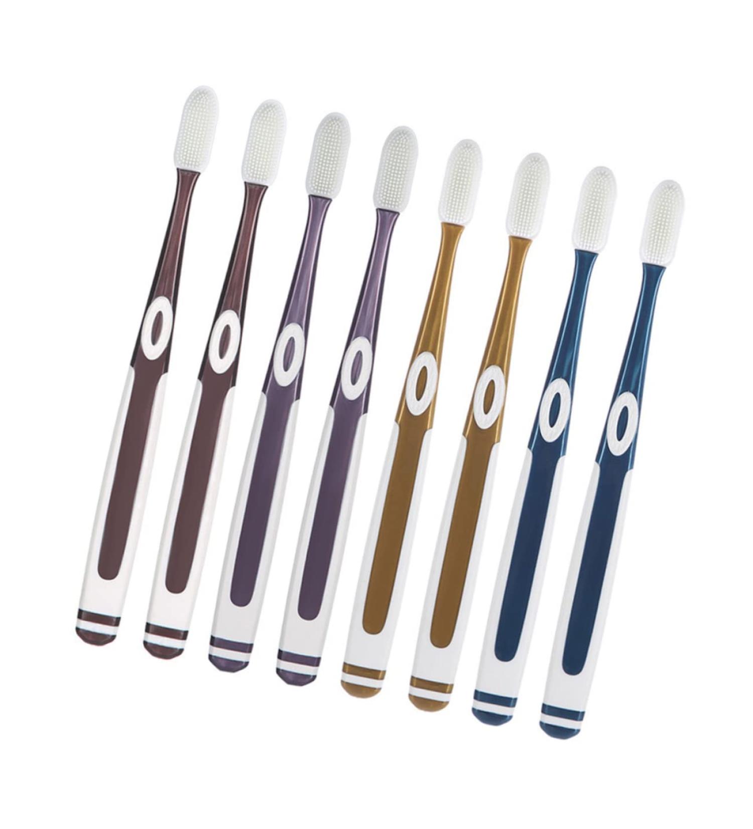 Magiclulu 8-Piece Nano Toothbrush Set - Durable Medium Bristle Toothbrushes for Adults | Ergonomic Design & Wear-Resistant - Buy Online on GoSupps.com