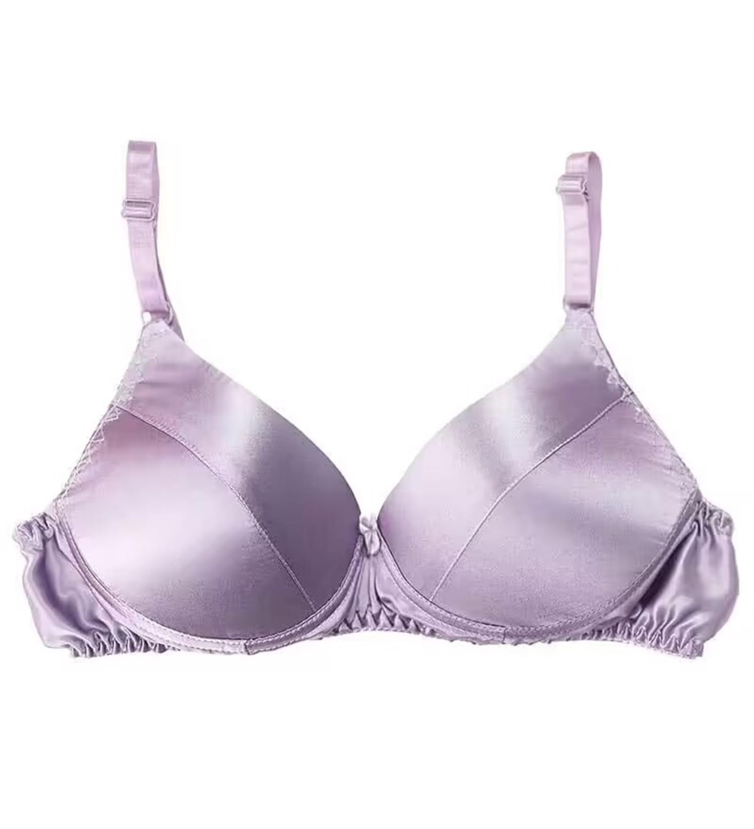 Shop XWSM BH: 100% Mulberry Silk Wireless Bralette for Women - Complete Coverage & Comfort - Purple 85A-B - International Shipping Available - Buy Online on GoSupps.com