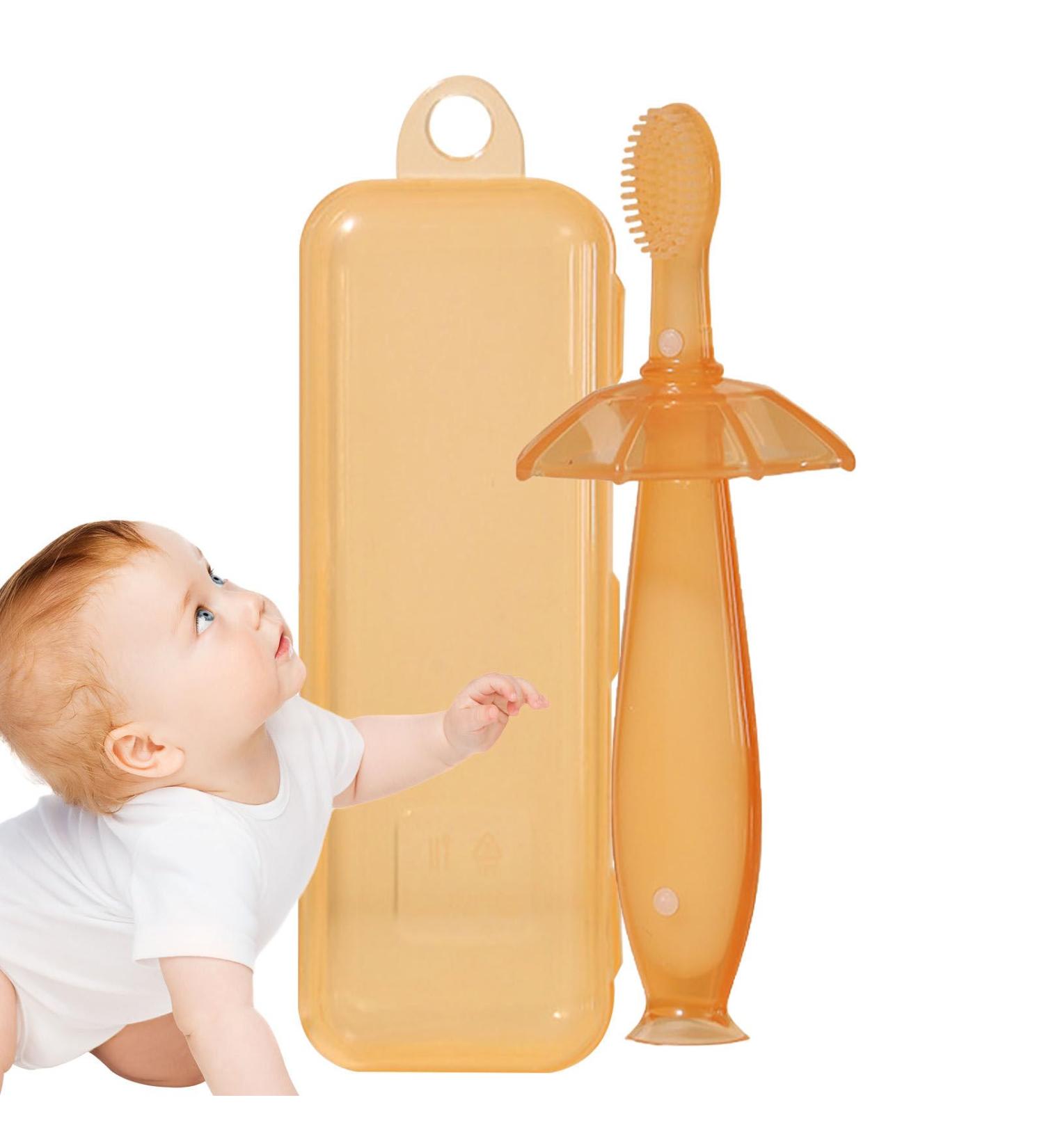 Soft Silicone 2-in-1 Children's Toothbrush & Bite Ring | Durable Deep Cleansing Brush for Kids | Perfect Gift for Boys & Girls - Buy Online on GoSupps.com