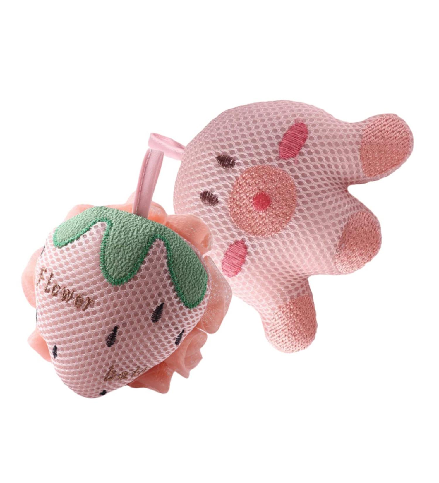 Beaupretty 2pcs Cartoon Bath Ball - Fun Foam Sponge Bath Accessories for Women | Animal Loofah & Body Scrub | Soft Polyester Cotton Sponge - Buy Online on GoSupps.com