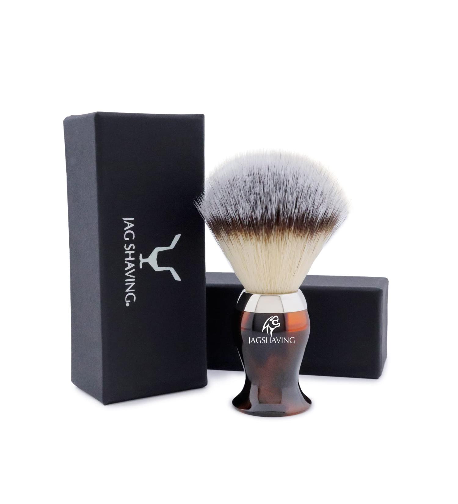 Jag Shaving Men's Synthetic Silvertip Shaving Brush - Ergonomic Red & Black Design for Ultimate Comfort - International Shipping Available - Buy Online on GoSupps.com