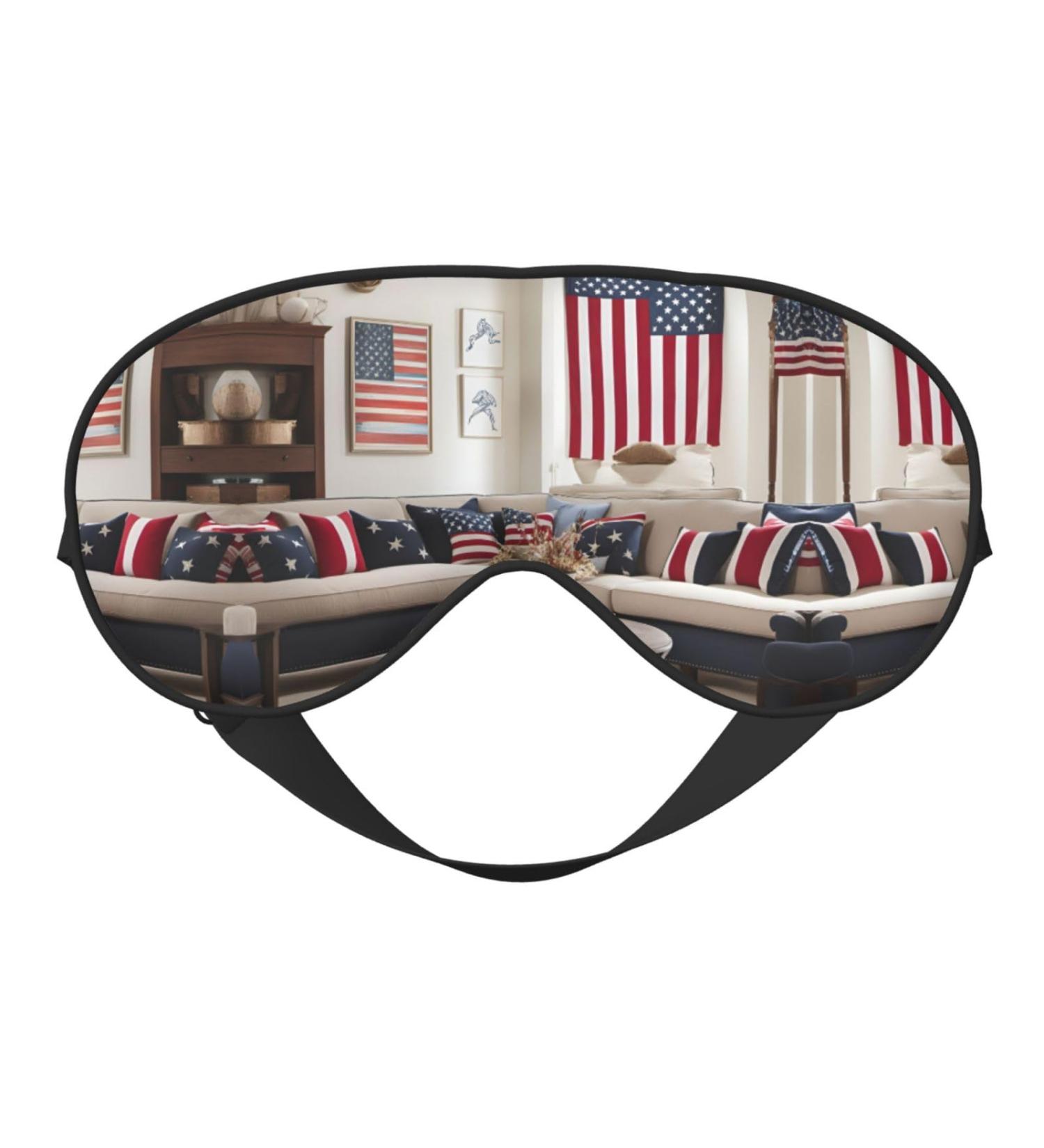 American Flag Baseball Soft Sleep Eye Mask - Breathable Women's Eye Patch for Travel & Relaxation - Buy Online on GoSupps.com