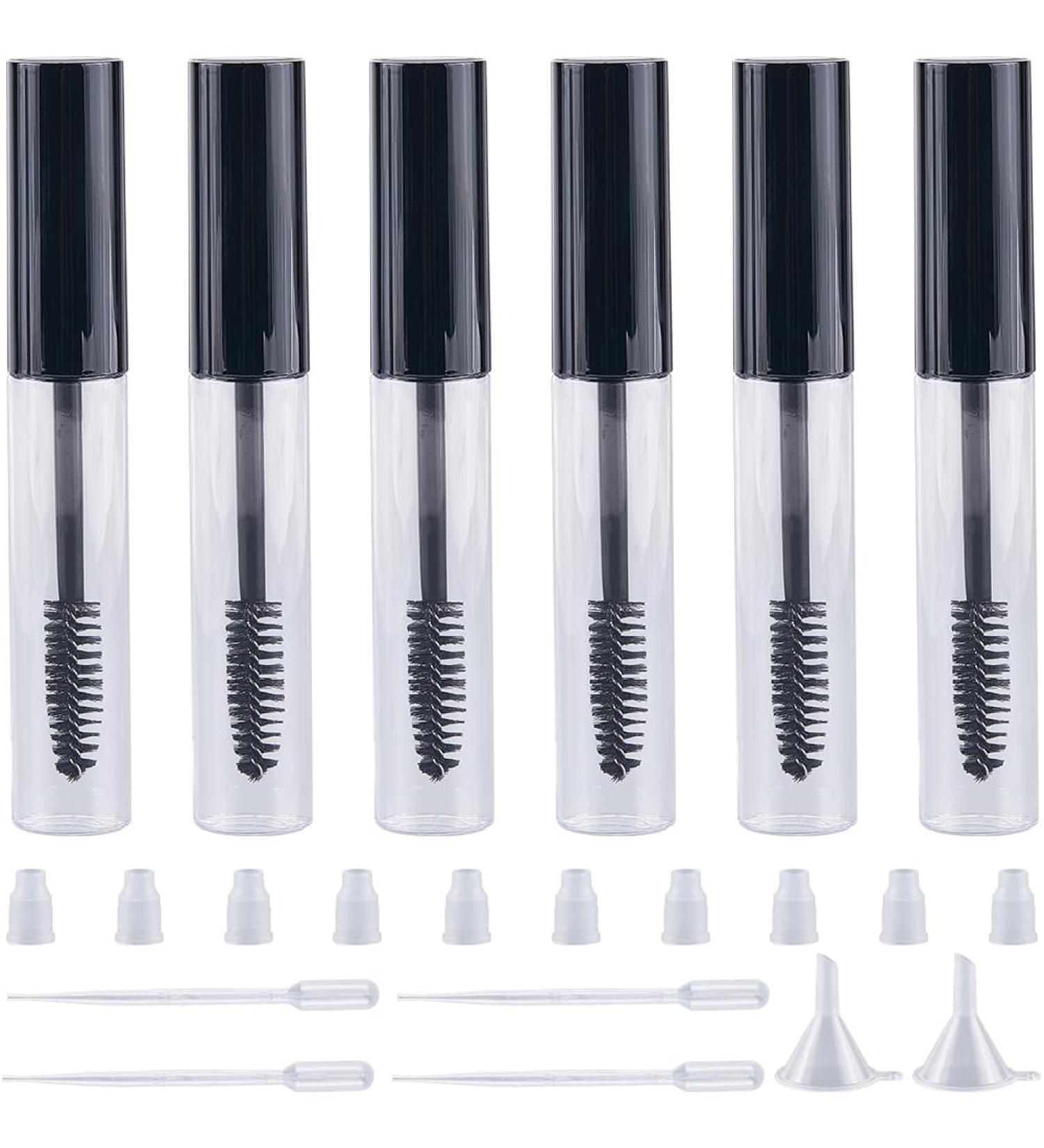 GORGECRAFT 10 Flacon Tube de Mascara Vide de 10ml en Plastique Transparent avec Inserts en Caoutchouc 4 Compte Gouttes de 2ml 2 Mini Entonnoirs pour Huile de Ricin Kit de Cosm tiques Faire Noir - Buy Online on GoSupps.com