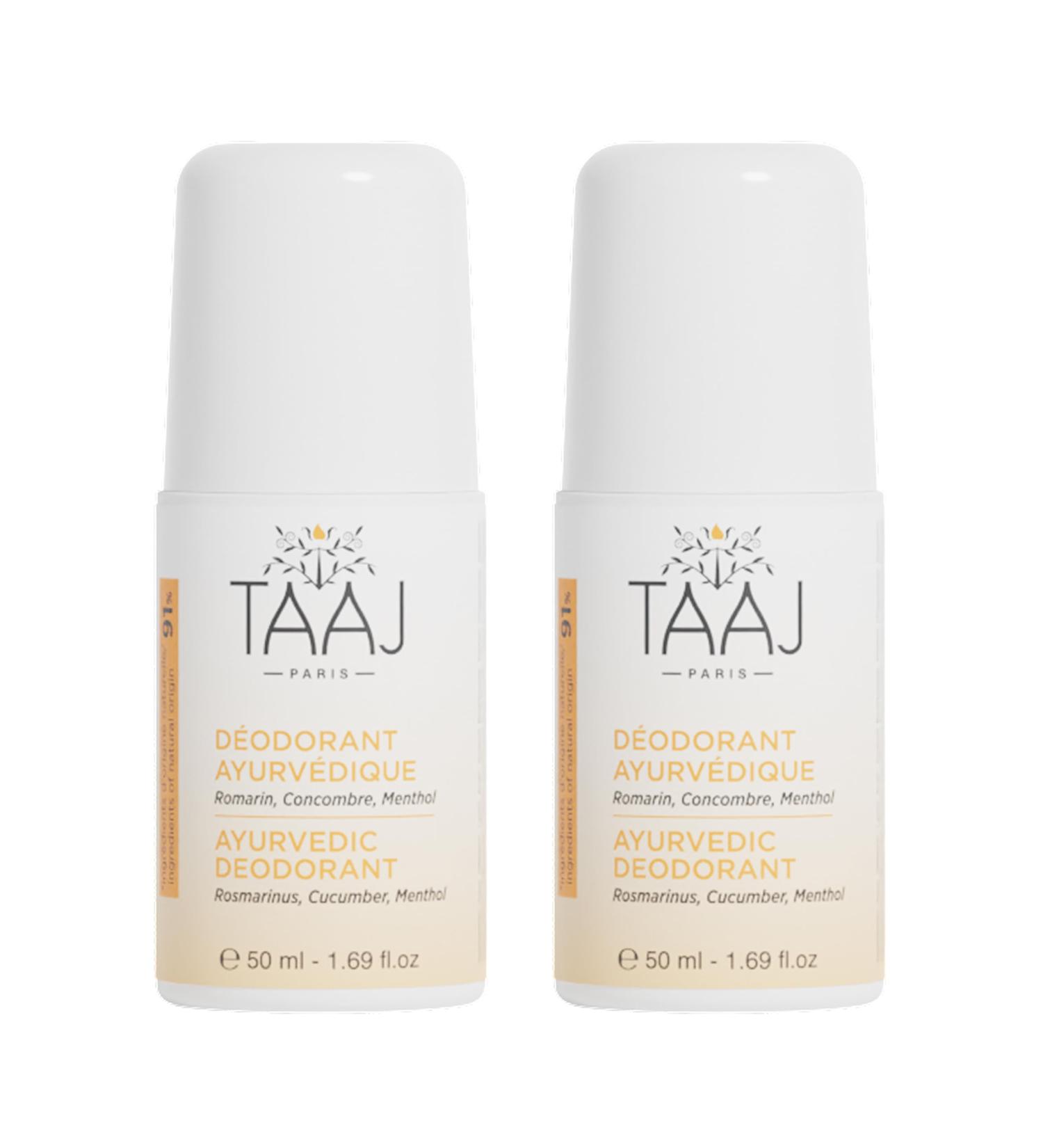  TAAJ TAAJ | Natural Ayurvedic Deodorant | Clean and Fragrant Armpits | Anti-Perspirant and Leaves No Trace | Long Lasting Protection | Made in France | Vegan | CrueltyFree | Pack of 2 x 50 ml - Buy Online on GoSupps.com