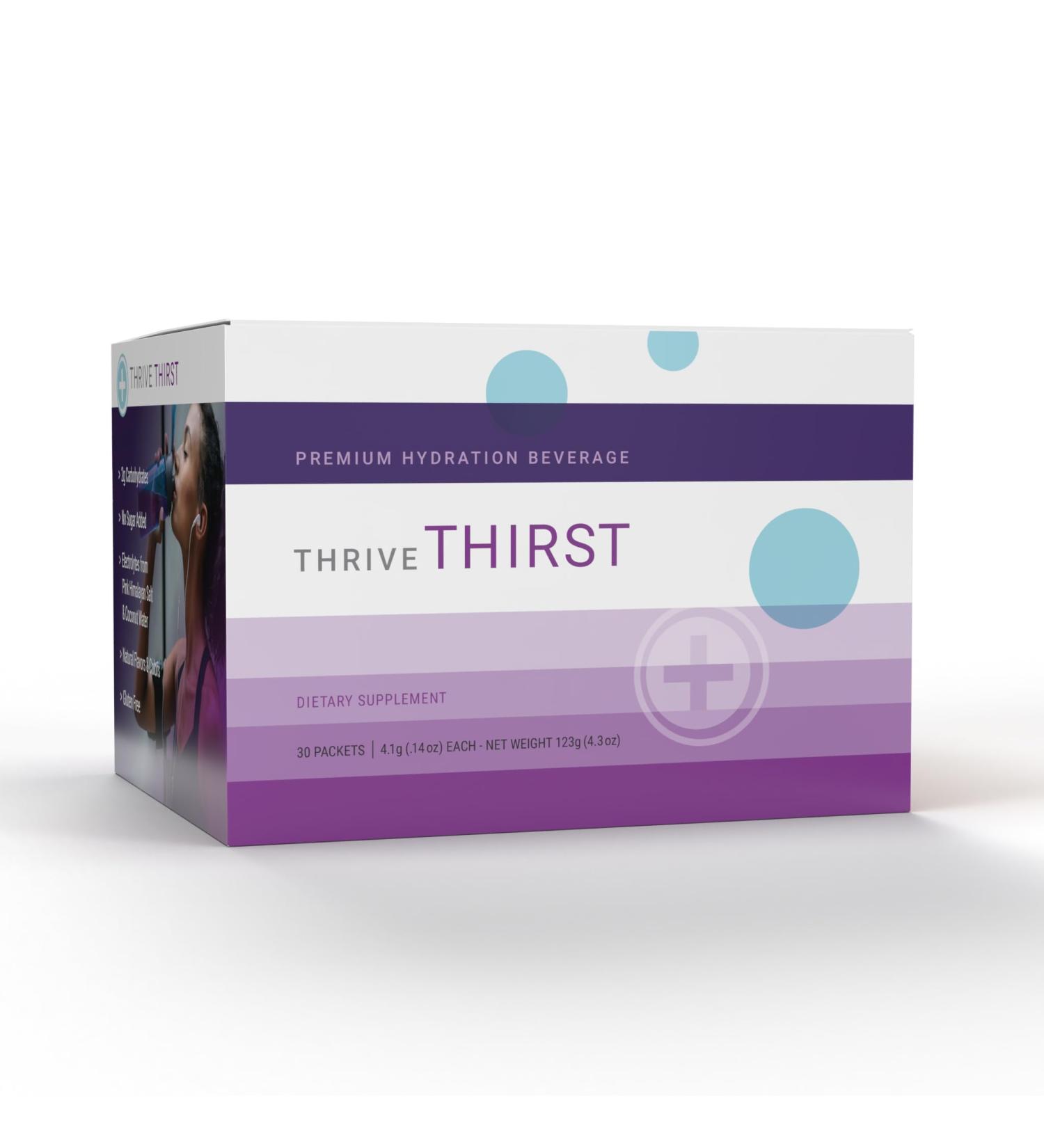 Le-Vel Thrive Thirst Electrolyte Powder with Amino Acids Premium Hydration with Pink Himalayan Salt Coconut Potassium & More 30 Pack (30 Packet No Caffeine Grape) Grape 0.15 Ounce (Pack of 30) - Buy Online on GoSupps.com