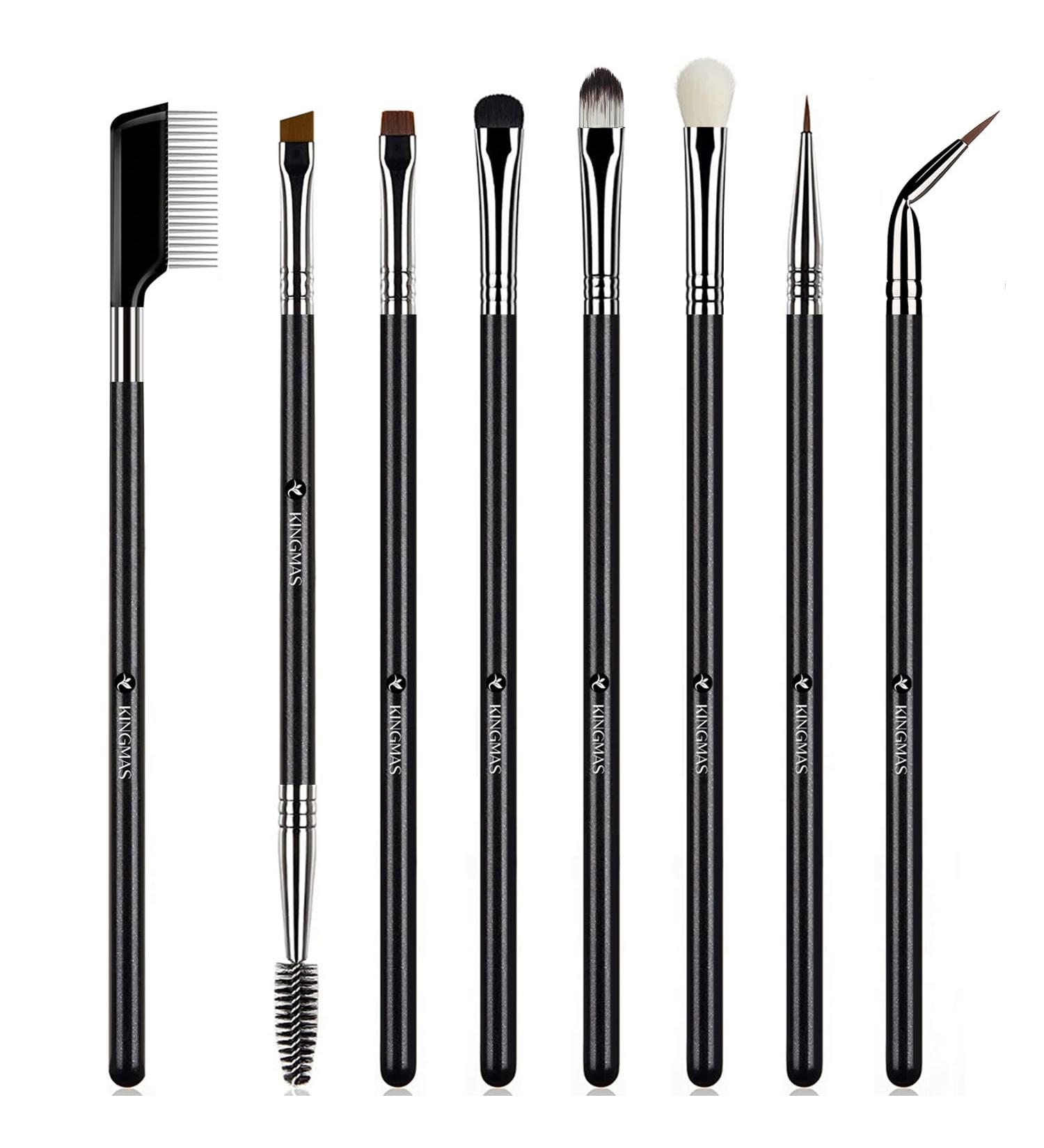 Buy KINGMAS 8Pcs Eyeshadow & Eyeliner Brush Set - Premium Makeup Tools for Women & Girls | International Shipping Available - Buy Online on GoSupps.com