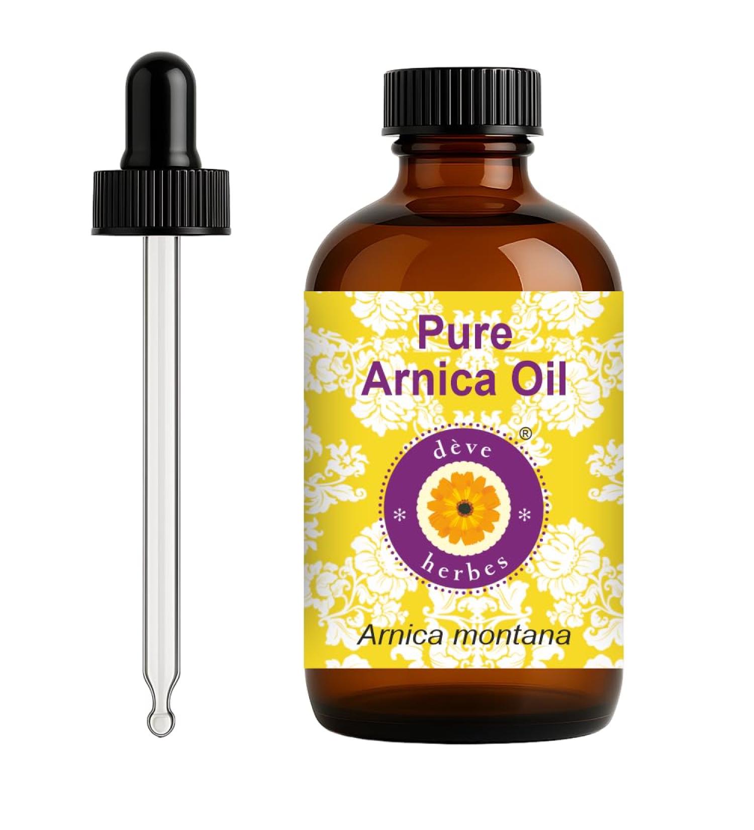 d ve herbes Arnica Oil (Arnica Montana) with Glass Dropper | Infused | Pure | Non-Sticky | Lightweight | For Facial Care | Men & Women | 120ml (4 oz) - Buy Online on GoSupps.com