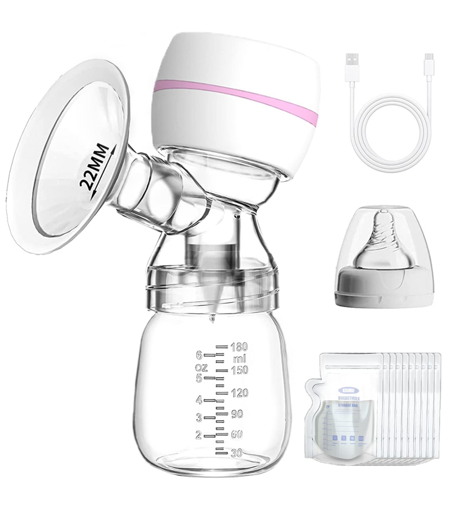 Portable Electric Milk Pump - Silent Single Pump 10 Fresh Bags 3 Modes 9 Intensity Levels LED Display - Buy Online on GoSupps.com