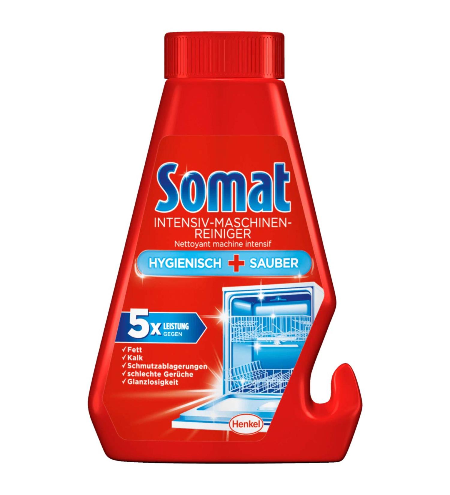 Somat Intensive Dishwasher Machine Cleaner and Descaler - Fights Stubborn Fat, Grease, and Limescale - 250 ML, 2 Pack