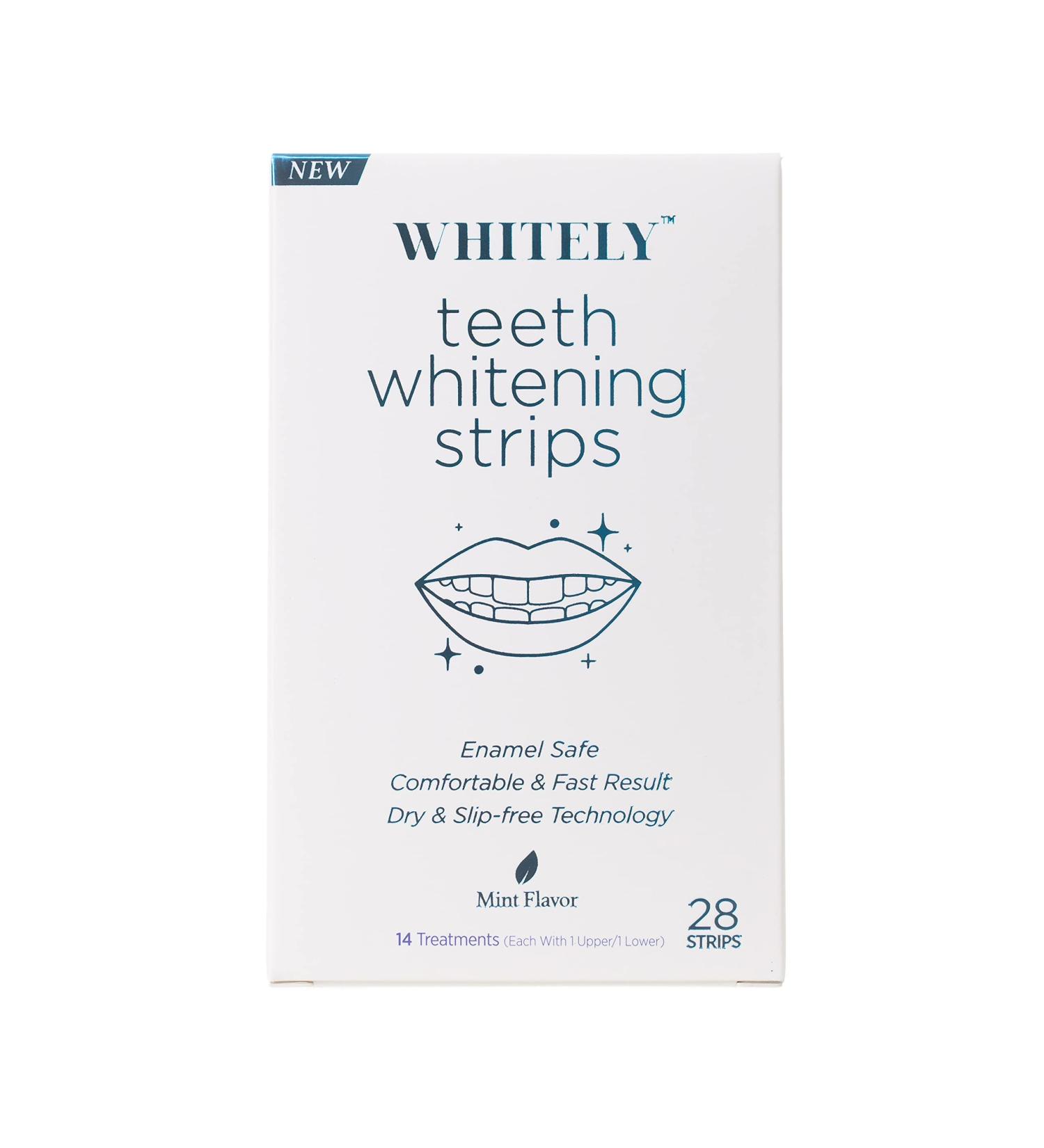 Whitely Teeth Whitening Strips for Sensitive Teeth - 14 Treatments (28 Strips) | Enamel Safe No Slip Technology - Brighten Your Smile - Buy Online on GoSupps.com