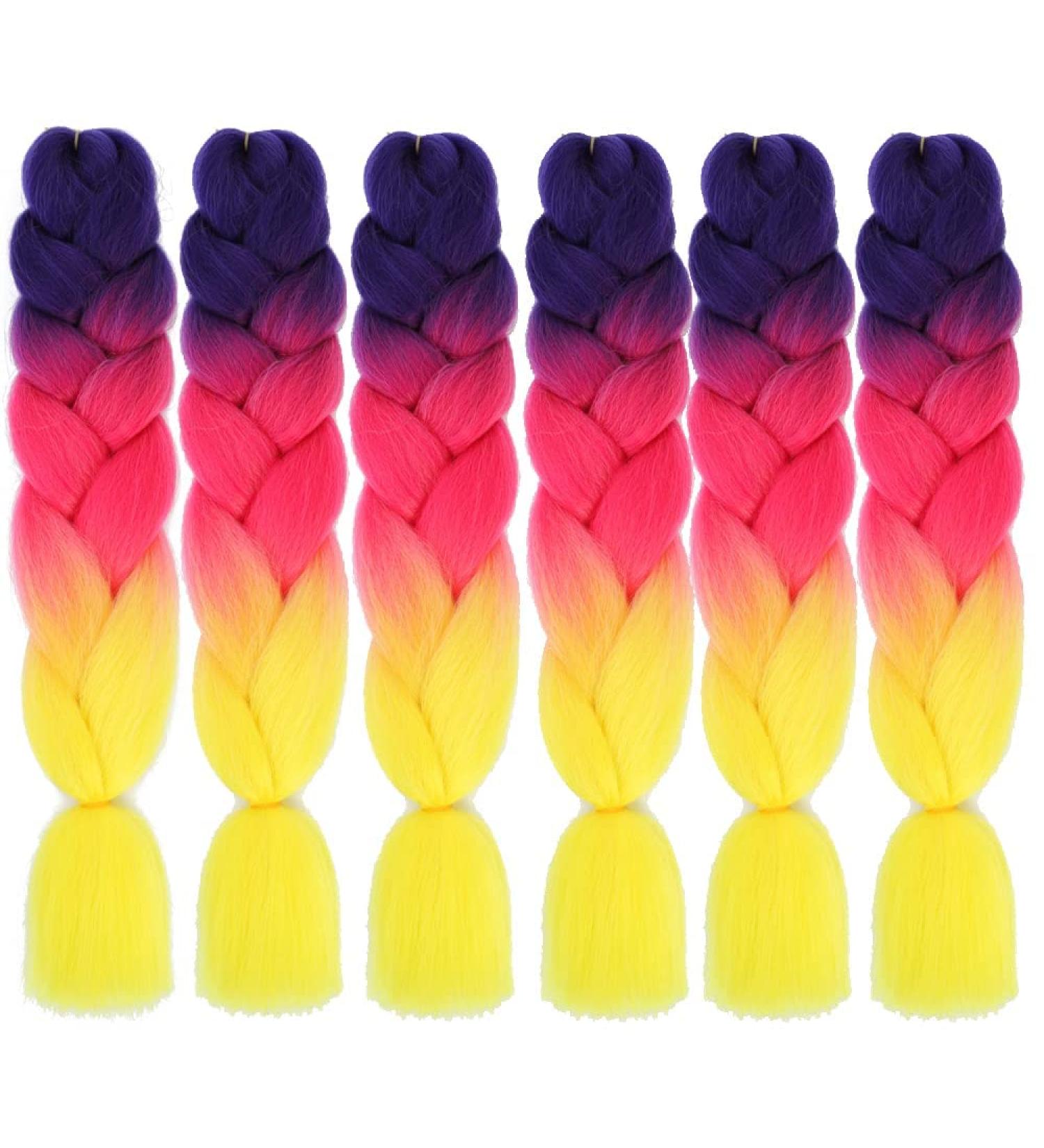 Ombre Braiding Hair Extensions - 6 Pack 24 Inch Pre-Stretched High Temperature Synthetic Hair (C39) | International Shipping - Buy Online on GoSupps.com