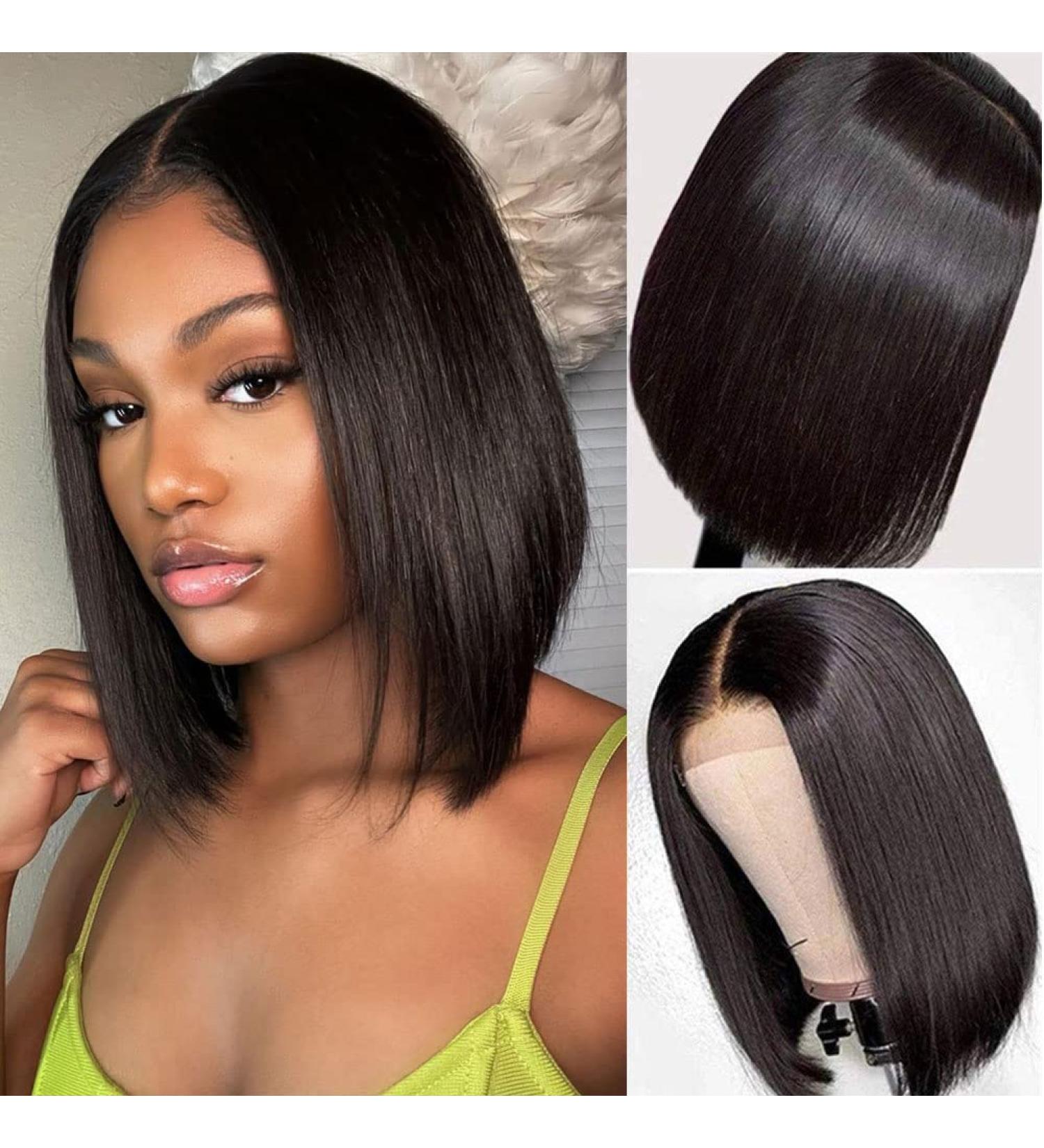 Vallbest Brazilian Virgin Human Hair Bob Wig 14 | 4x4 Lace Closure | Pre Plucked with Baby Hair | 150% Density | For Black Women - Buy Online on GoSupps.com