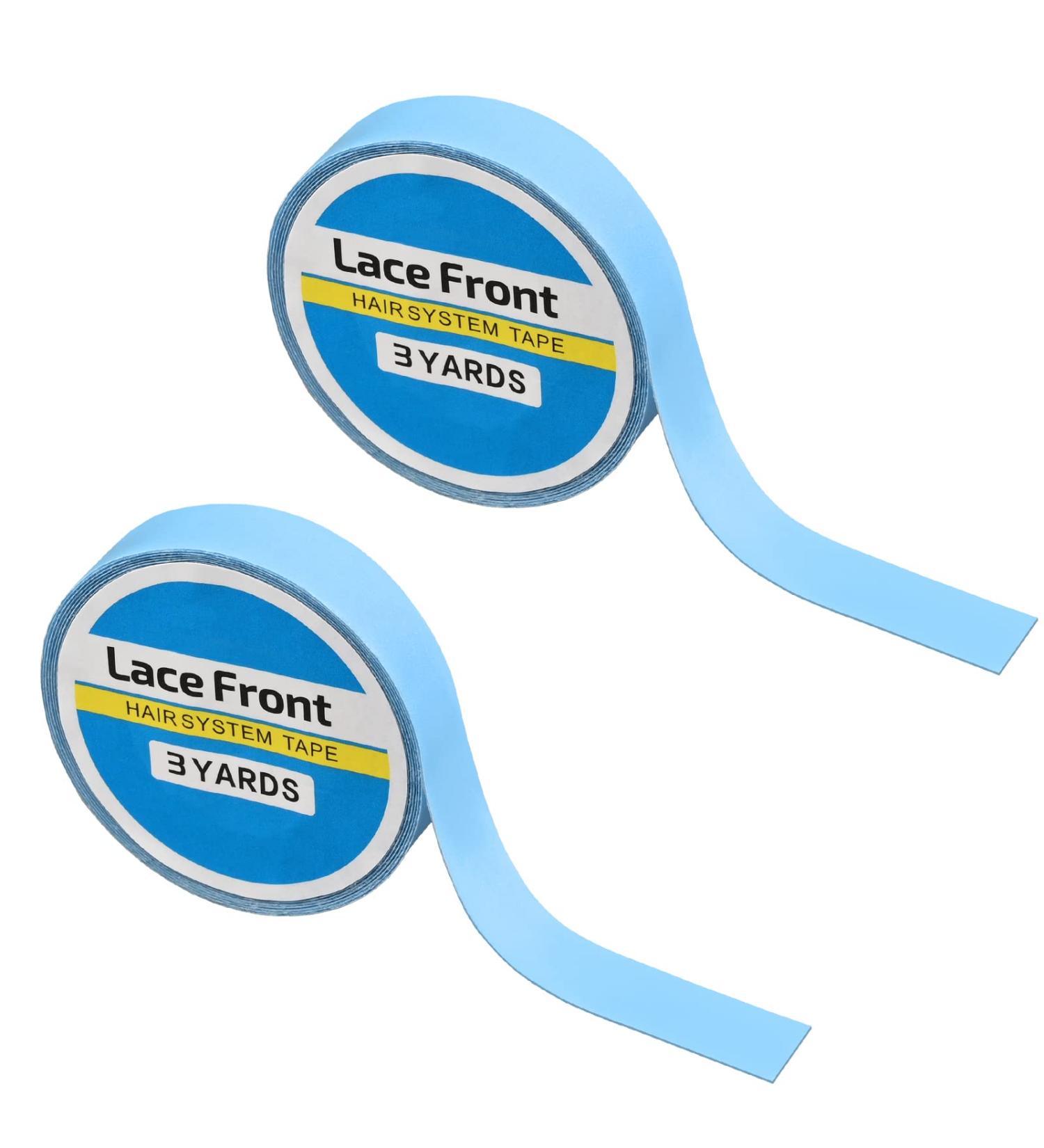 2PCS 0.8CM*3Yard Blue Tape Double Sided Adhesive Roll for Lace Front Wigs - Salon Quality Sticky Tape for Hair Extensions - Buy Online on GoSupps.com