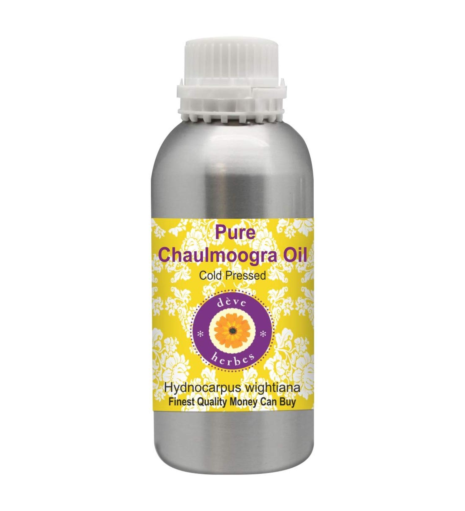 Buy Deve Herbes Pure Chaulmoogra Oil 1250ml - Cold Pressed Hydnocarpus Wightiana for International Shipping - Buy Online on GoSupps.com