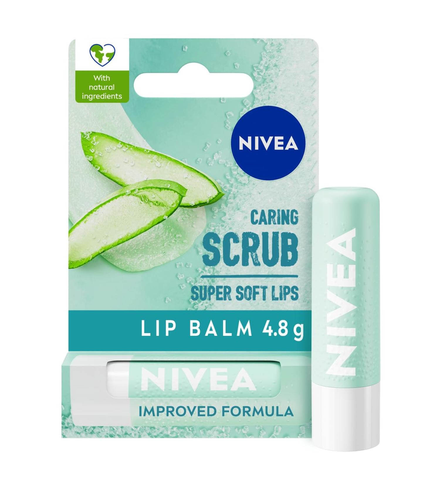 NIVEA 2in1 Aloe Vera Lip Scrub (4.8g) - Exfoliating Lip Balm with Aloe Vera & Vitamin E for Soft & Supple Lips - Intensive Lip Care - Buy Online on GoSupps.com