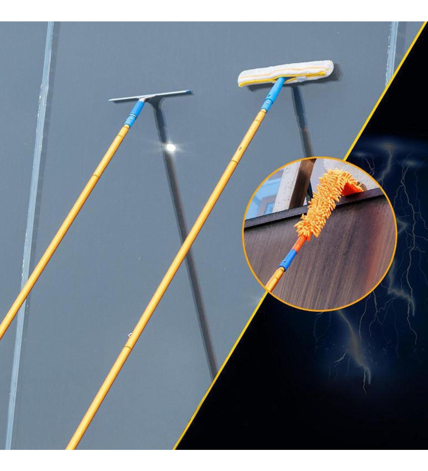 9.5M Telescopic Pole Household Brush Window Wipers Door Head and Exterior Wall High-rise Cleaning Products Glass Cleaning Tools Photovoltaic Panel Cleaning 7.7M/25.2FT - Buy Online on GoSupps.com