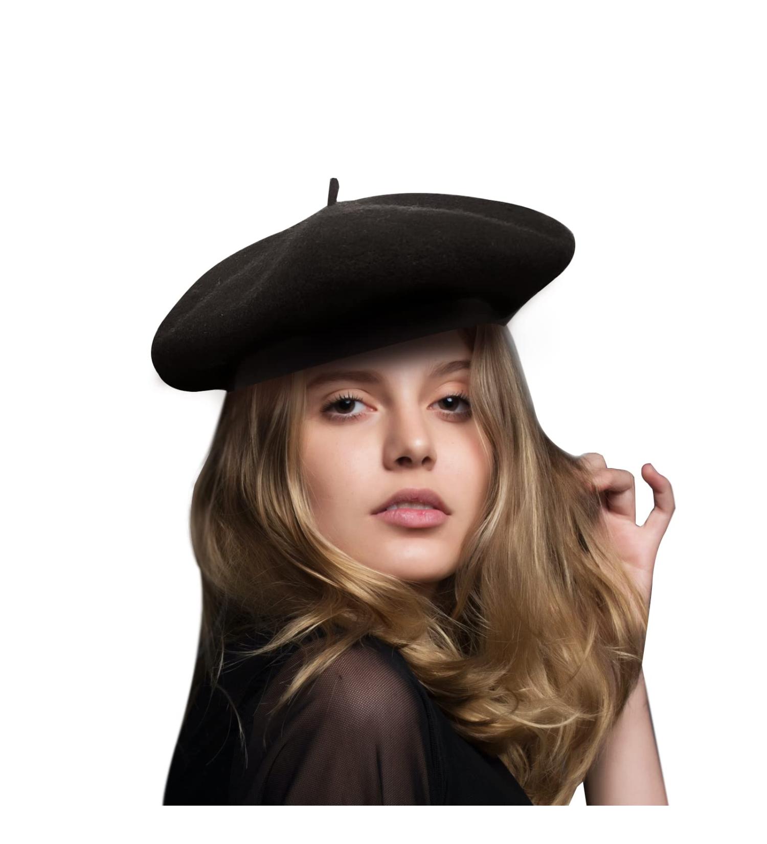 Womens Black Wool Newsboy Cap | Adjustable Baker Boy Hat for Winter - Buy Online on GoSupps.com