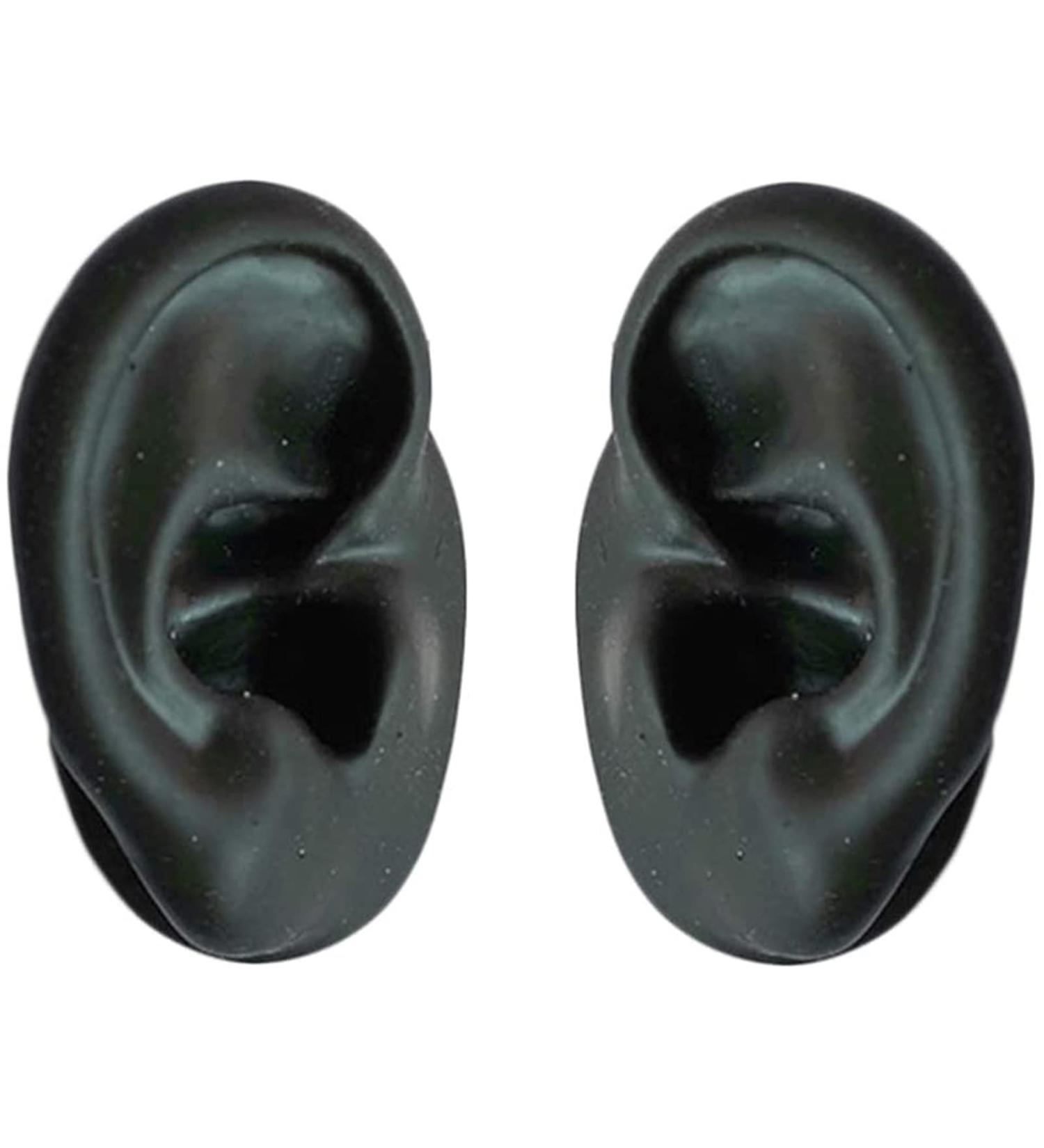 One Pair Flexible Soft Silicone Imitation Real Ear Ear Model for Display Products Ear Mold Artificial Display Sample Black - Buy Online on GoSupps.com