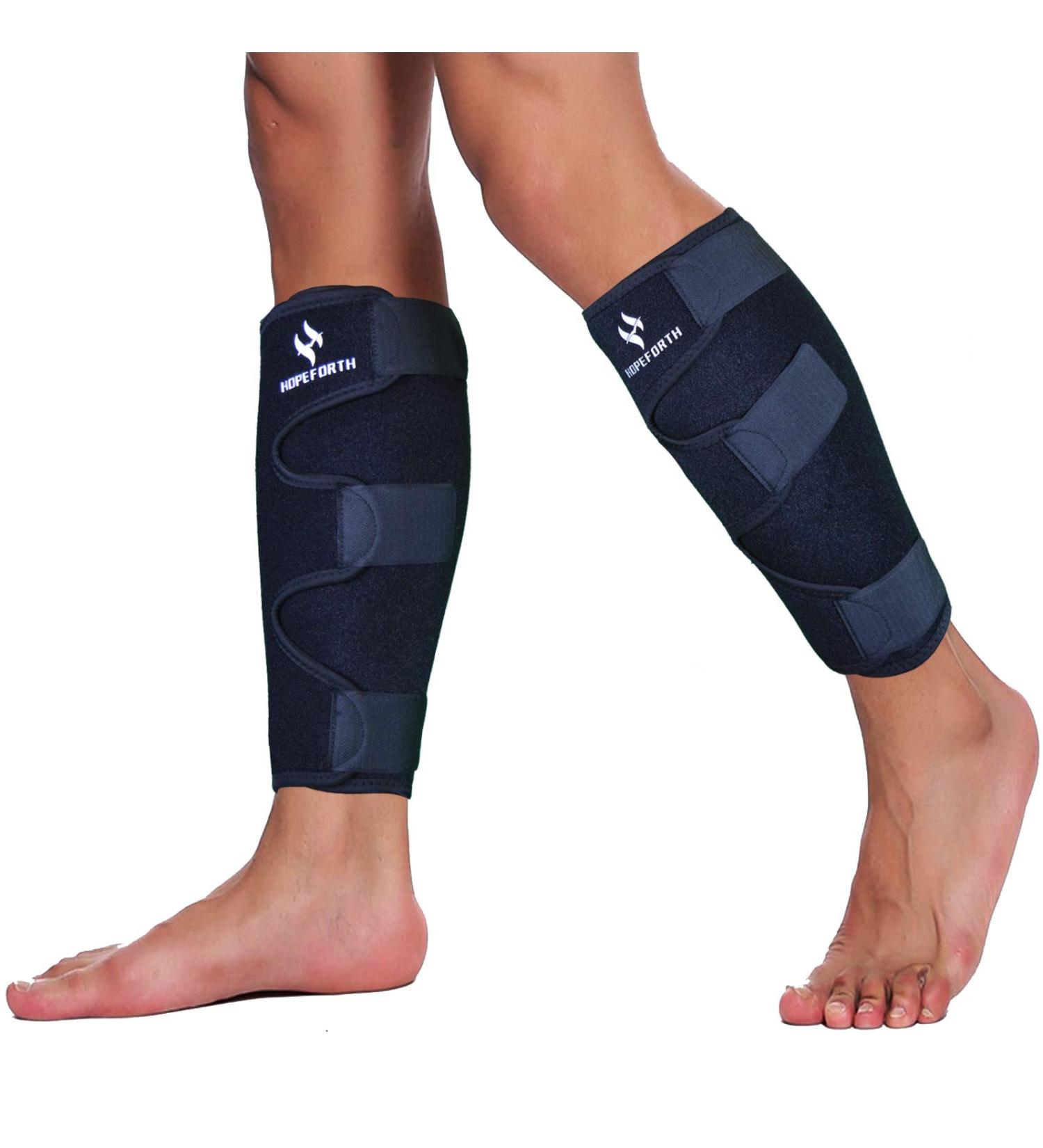 HOPEFORTH Calf Support Brace 2 Pack | Adjustable Shin Splint Compression Calf Wrap | Plus Size - Buy Online on GoSupps.com