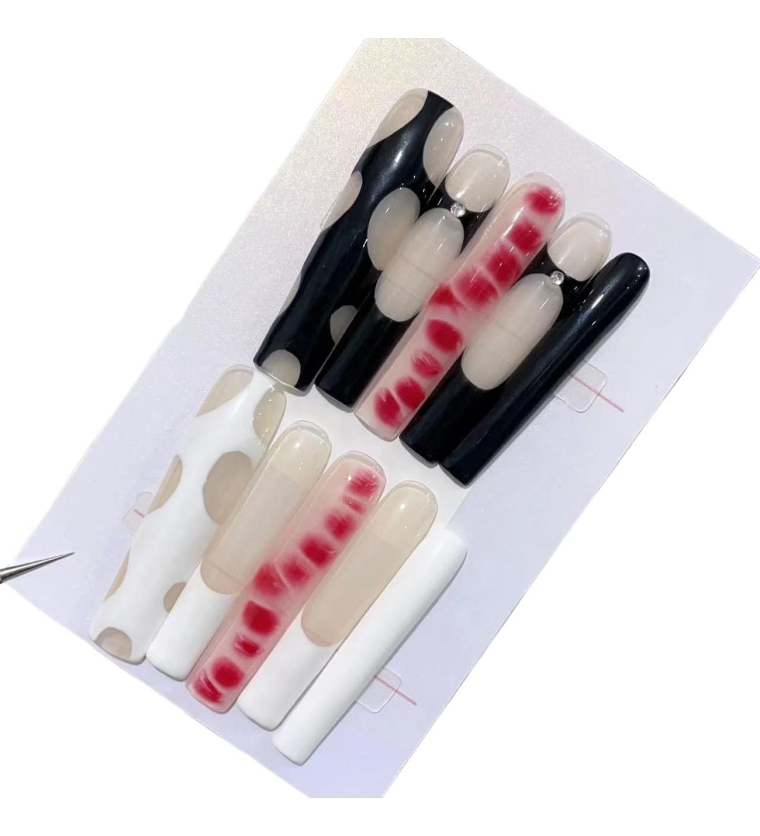 Handmade wearing of European and American style nail patches halo dyeing detachable nail art patches fake nails(A-005 XS)