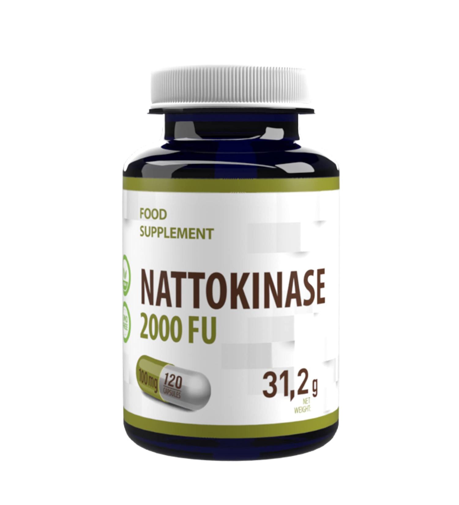 Nattokinase 120 Vegan Capsules - 100mg 20 000 FU/g Non-GMO Laboratory Tested High Dosage - International Shipping Available - Buy Online on GoSupps.com