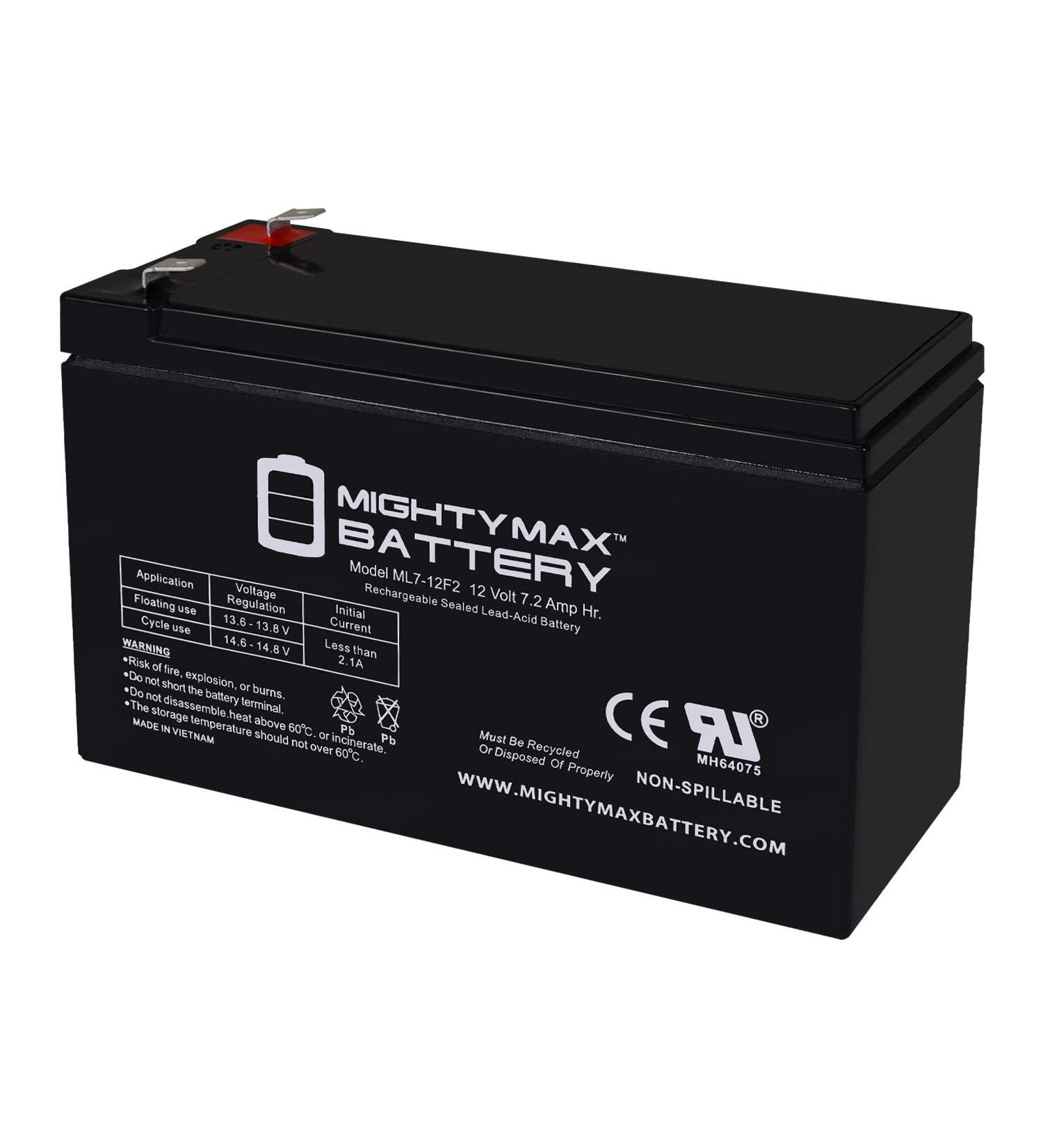 Mighty Max Battery 12V 7Ah F2 Replacement - Reliable Computer Backup Power | International Shipping Available - Buy Online on GoSupps.com