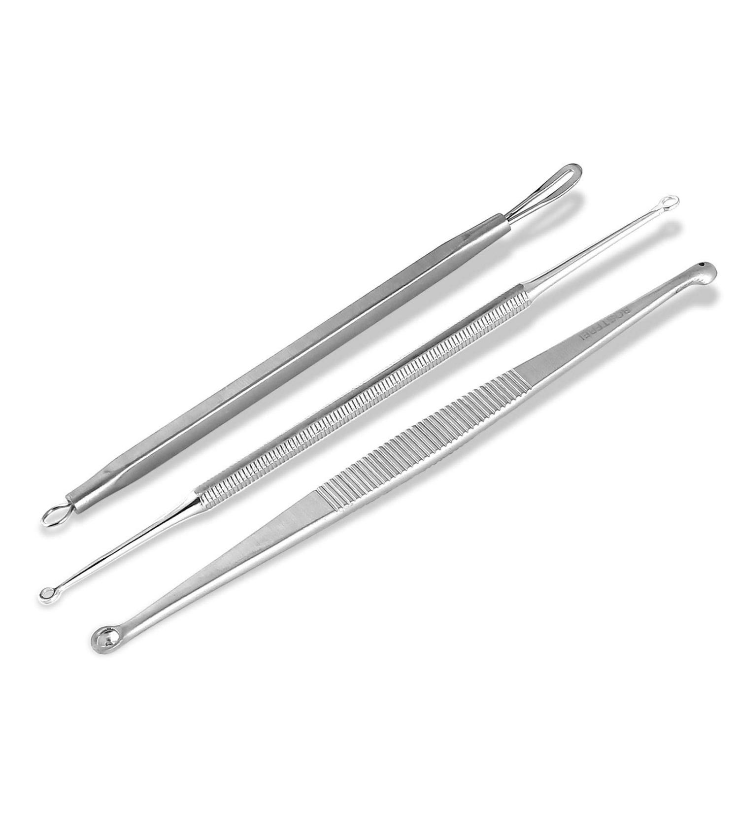 Premium Stainless Steel Comedone Extractor Set | Professional Pore Cleaning Tools for Clear Skin - Buy Online on GoSupps.com