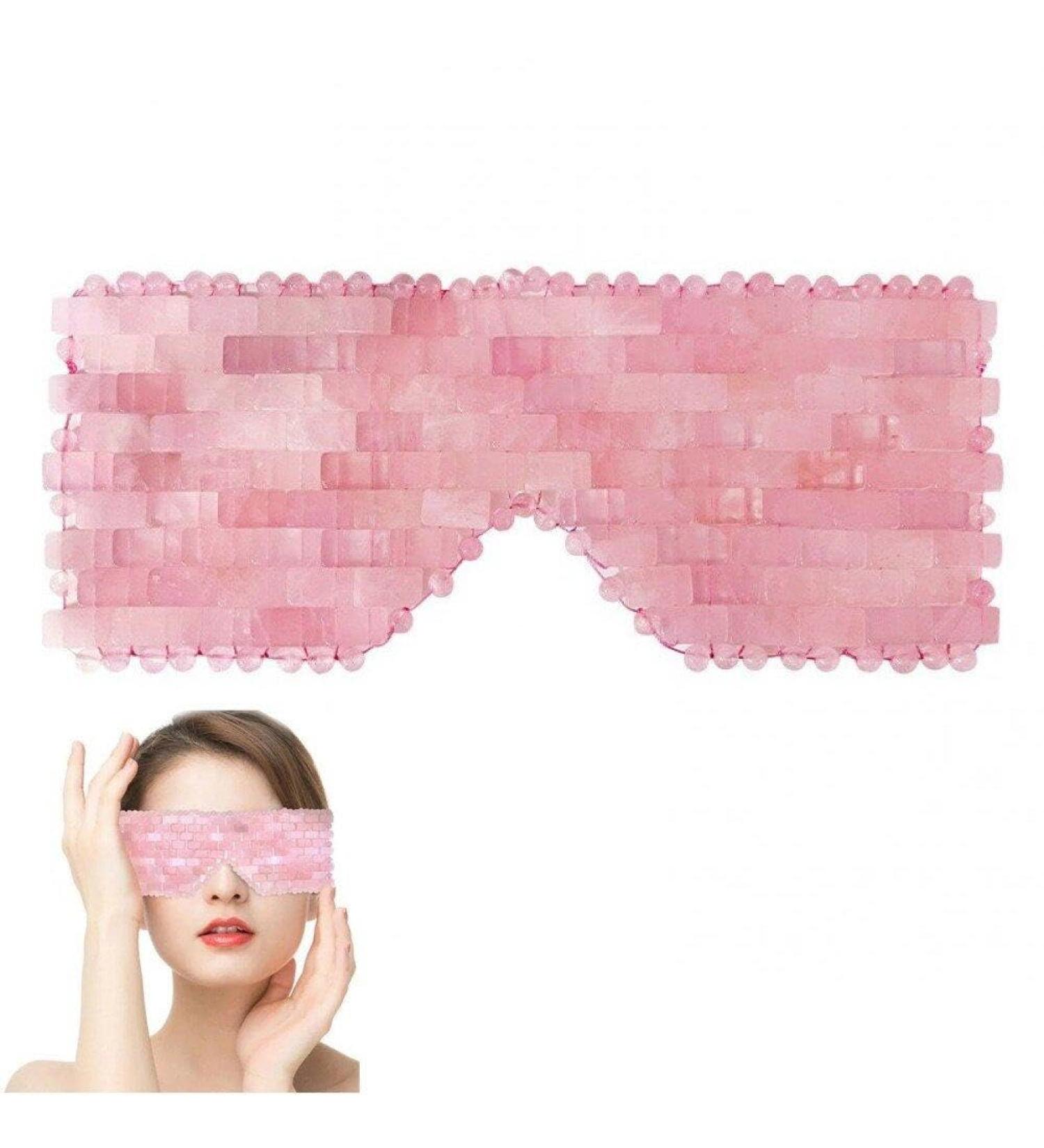 Rose Eye Mask Jade Eye Mask Natural Crystal Sleep Mask Relieve Fatigue Skin Care Face Beauty Tool - Buy Online on GoSupps.com