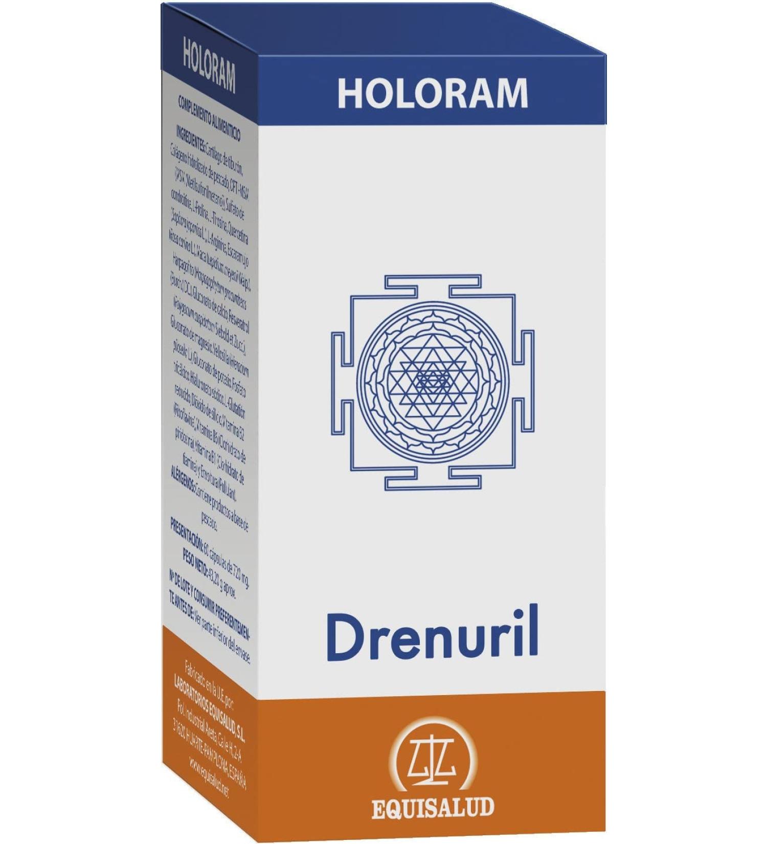 EQUISALUD HOLORAM drenuril 60cap capsules that facilitate daily supplementation to be taken regularly according to the recommended dose box of 60 capsules and combine practical