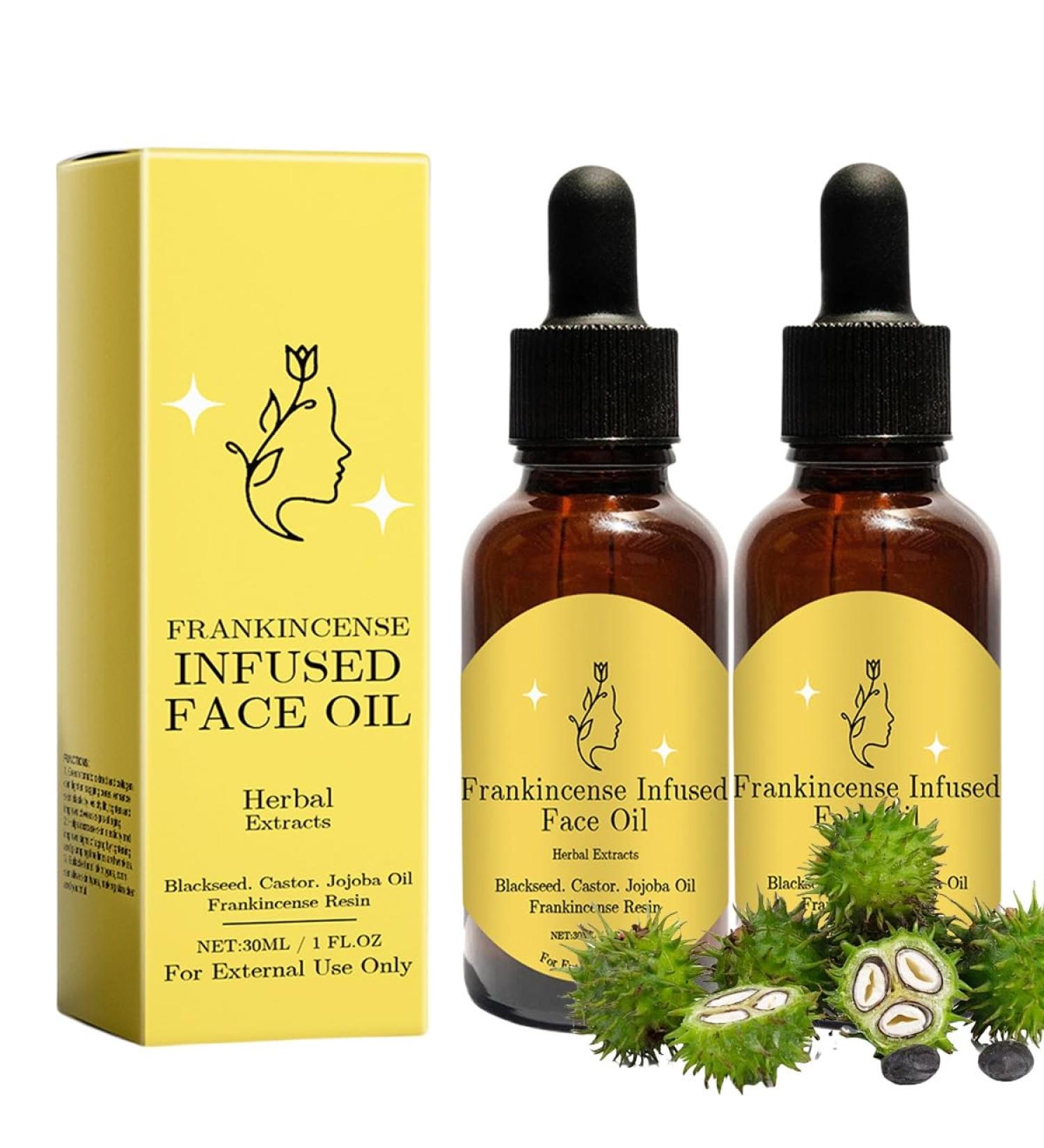 2pcs Frankincense Resin Oil For Face Organic Black Seed Castor&Jojoba Oils Frankincense Resin Infused Oil For Face Cold Pressed Serum Hydrate Skincare Hydrates Skin - Buy Online on GoSupps.com