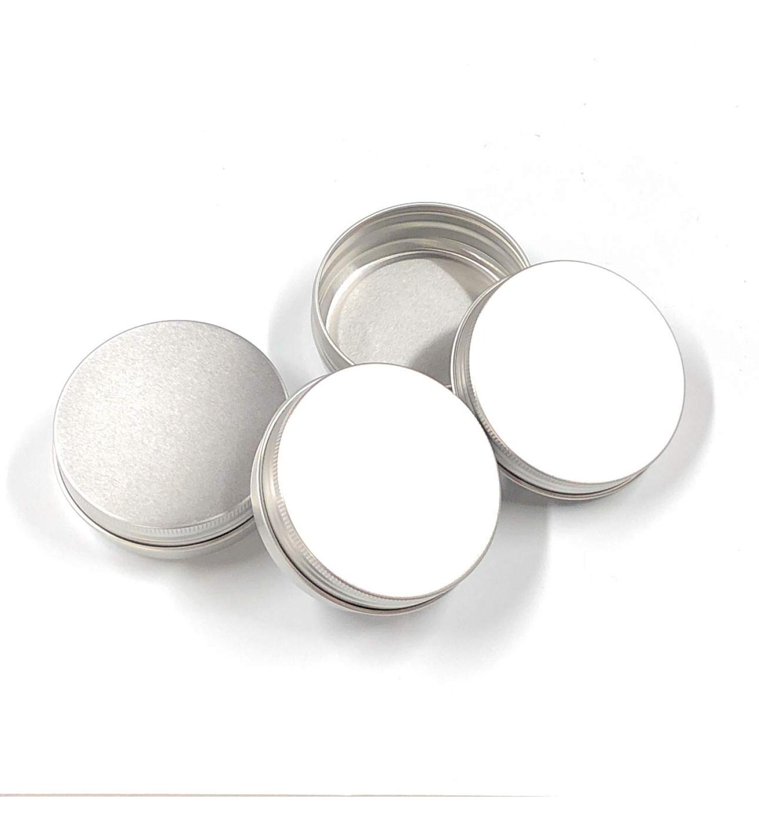 16 Empty Silver Color Metallic Tins Screw Lid 2 oz