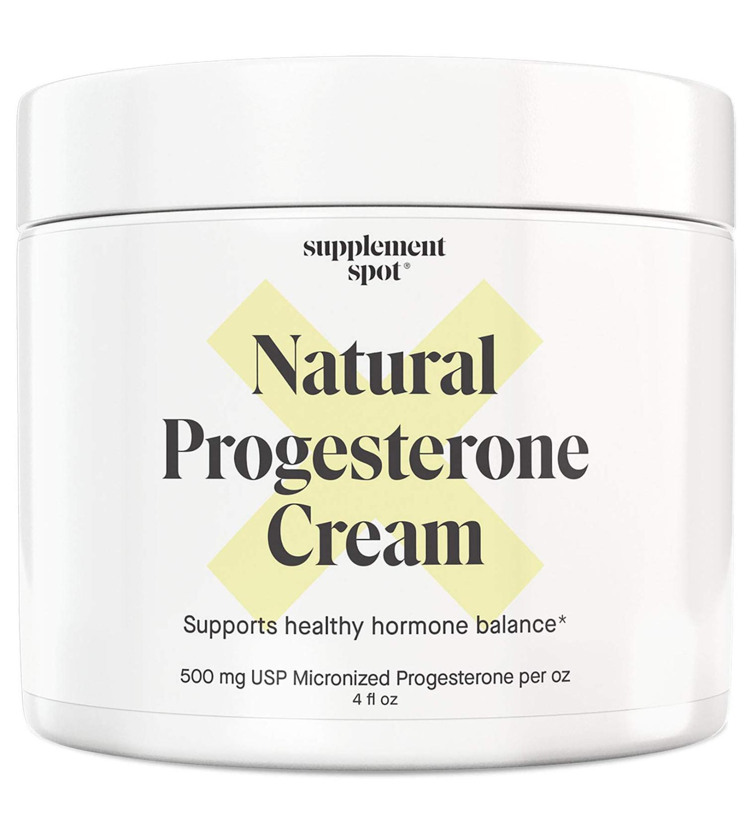 Supplement Spot Natural Progesterone Cream | Bioidentical USP Progesterone from Wild Yam | Menopause Relief & Mood Balance | 4 oz - Buy Online on GoSupps.com