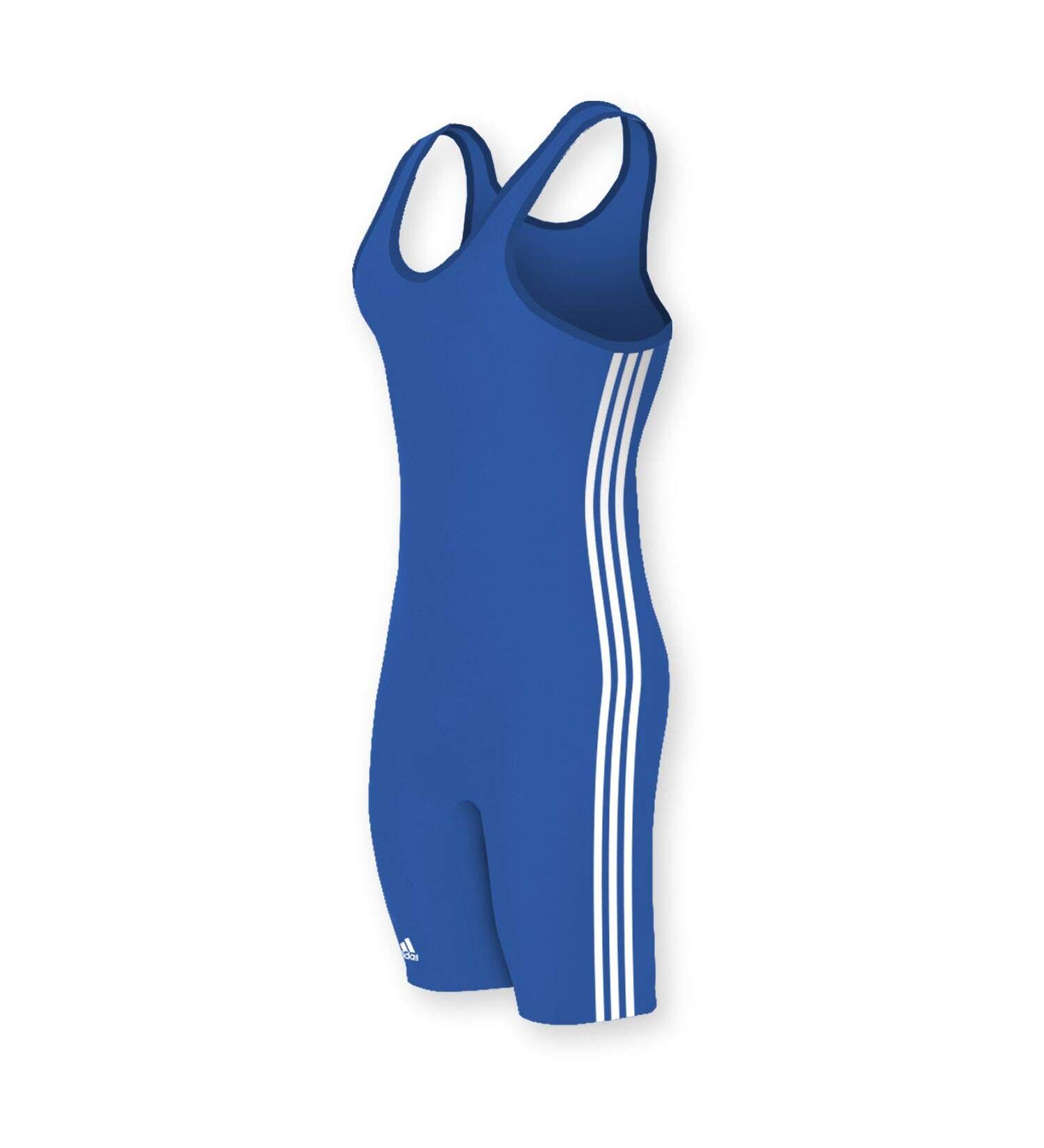 adidas Wrestling 3 Stripes Singlet - Royal/White - Youth Large