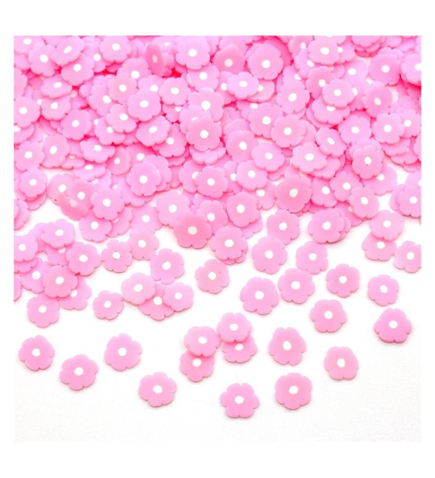 RT 10g/Lot Red Pink Flower Slices Additives for Slime Filler Nail Art DIY Charm Slime Supplies Accessories Decoration Y420 (Color : Pink Flower)