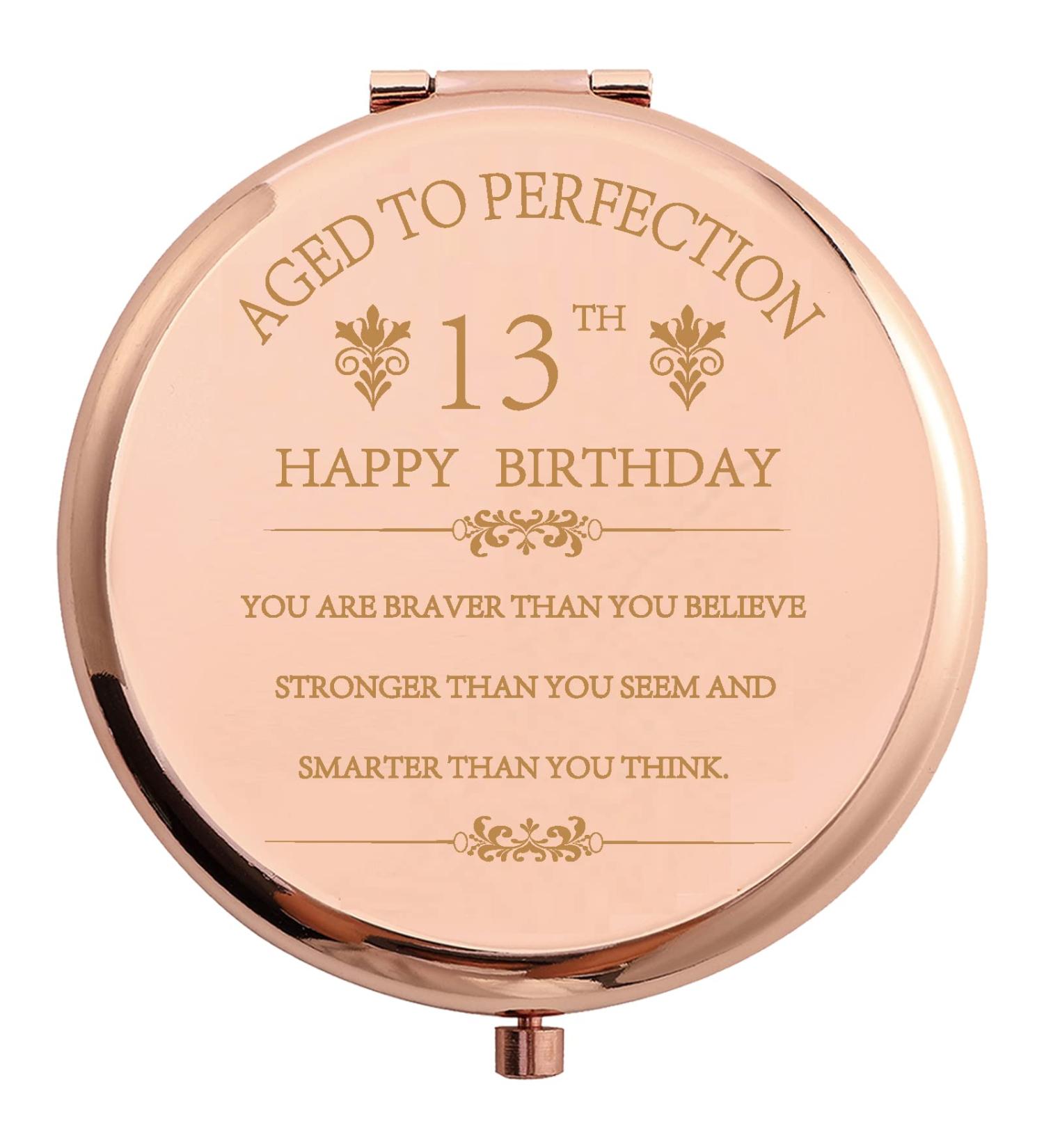 COFOZA 2010 Inspiration 13th Birthday Gift for Girl- Rose Gold Compact Makeup Mirror- Braver Than You Believe- Daughter Present - Buy Online on GoSupps.com