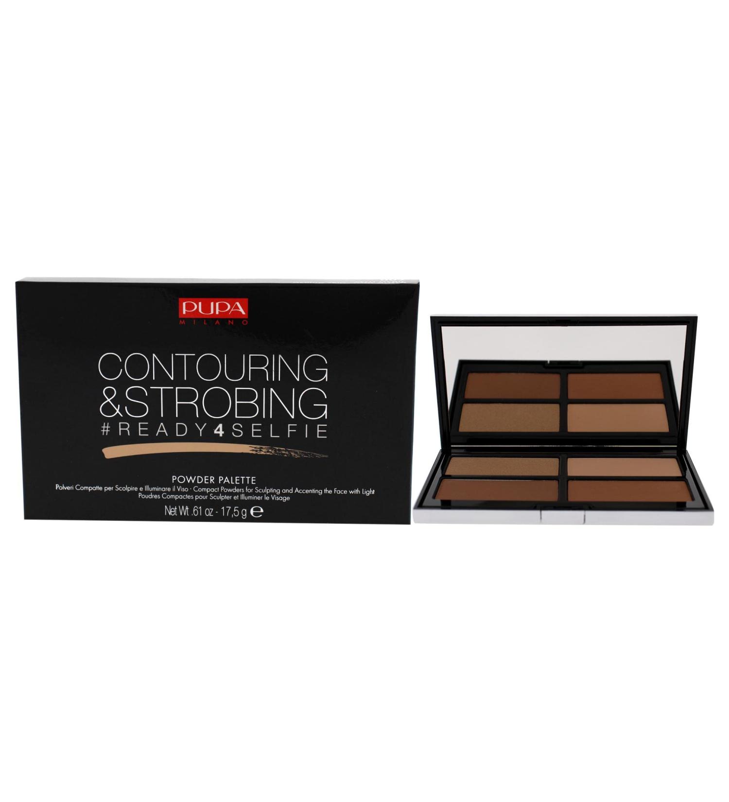 PUPA Milano #Ready4Selfie Contouring & Strobing Powder Palette | Illuminate & Sculpt | Paraben Free | 002 Medium - 0.61 Oz (Pack of 1 - Buy Online on GoSupps.com