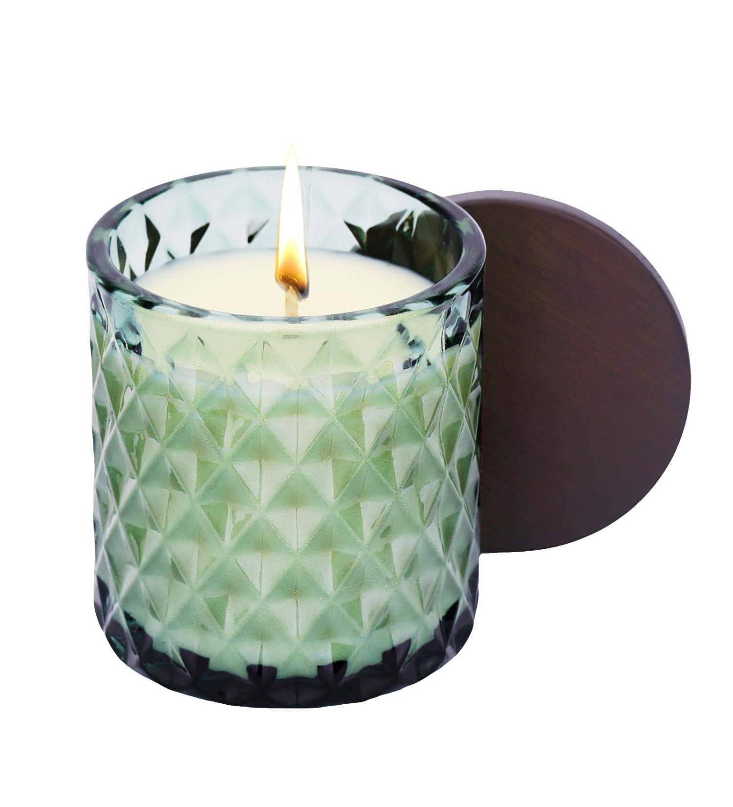 Serenity Warm Amber Scented Candle | 7 oz Natural Soy Aromatherapy | Long Lasting Home D cor | Relaxation Gift for Women & Men - Buy Online on GoSupps.com