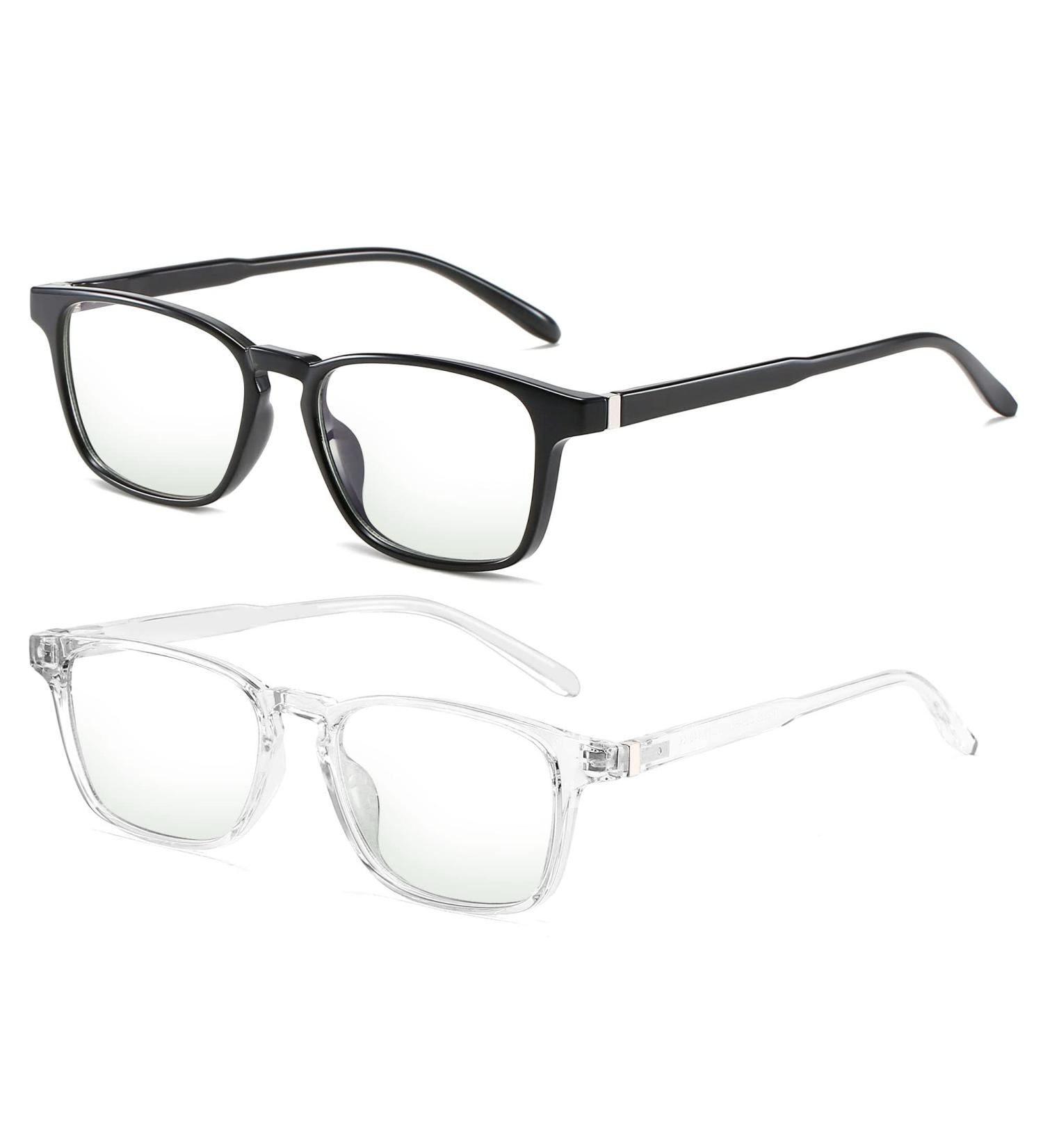 Blue Light Blocking Glasses for Men & Women - Fashion Nerd Eyeglasses - Relieve Eye Strain - Pack of 2 - Buy Online on GoSupps.com