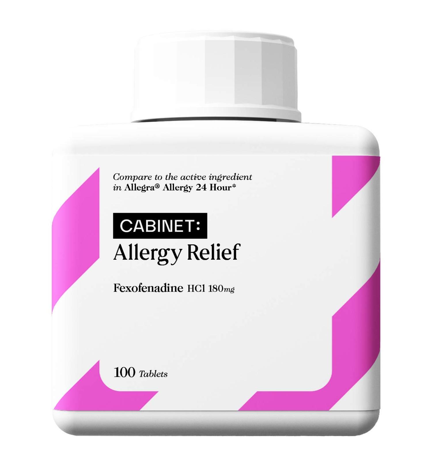 Cabinet Fexofenadine HCl 180mg 100-Count - Non-Drowsy Allergy Medicine for Kids & Adults - Relief from Pollen, Hay Fever, Itchy Eyes - Compare to Allegra - Buy Online on GoSupps.com