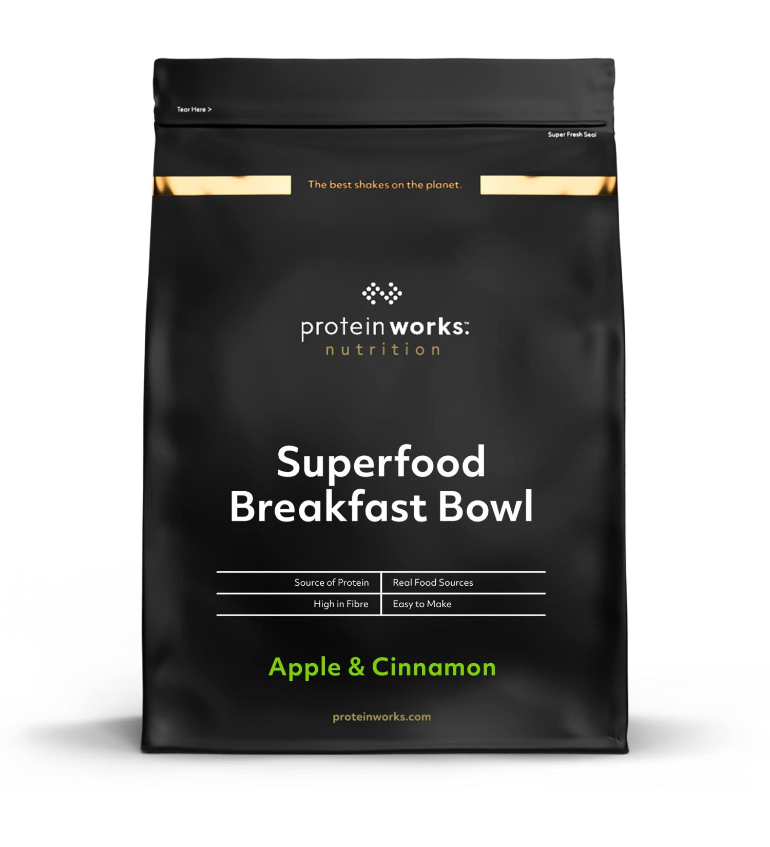 Protein Works Superfood Breakfast Bowl - Apple & Cinnamon 1.2kg | High Protein Superfood - Buy Online on GoSupps.com