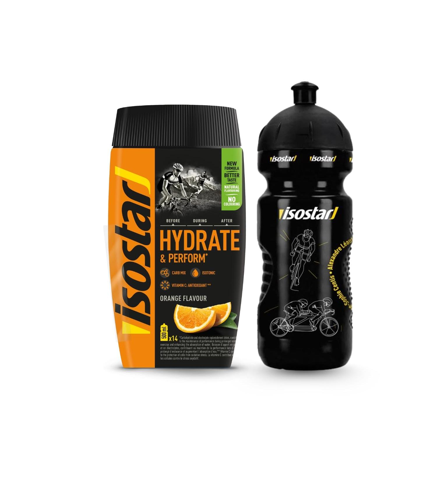 ISOSTAR Hydrate & Perform Orange Poudre Boisson Isotonique Sport Boisson nerg tique Endurance avec lectrolytes Vitamine C & B1 Hydratation Running V lo & Trail 560 g + Bidon 650 ml Orange - 560g + 650ml - Buy Online on GoSupps.com