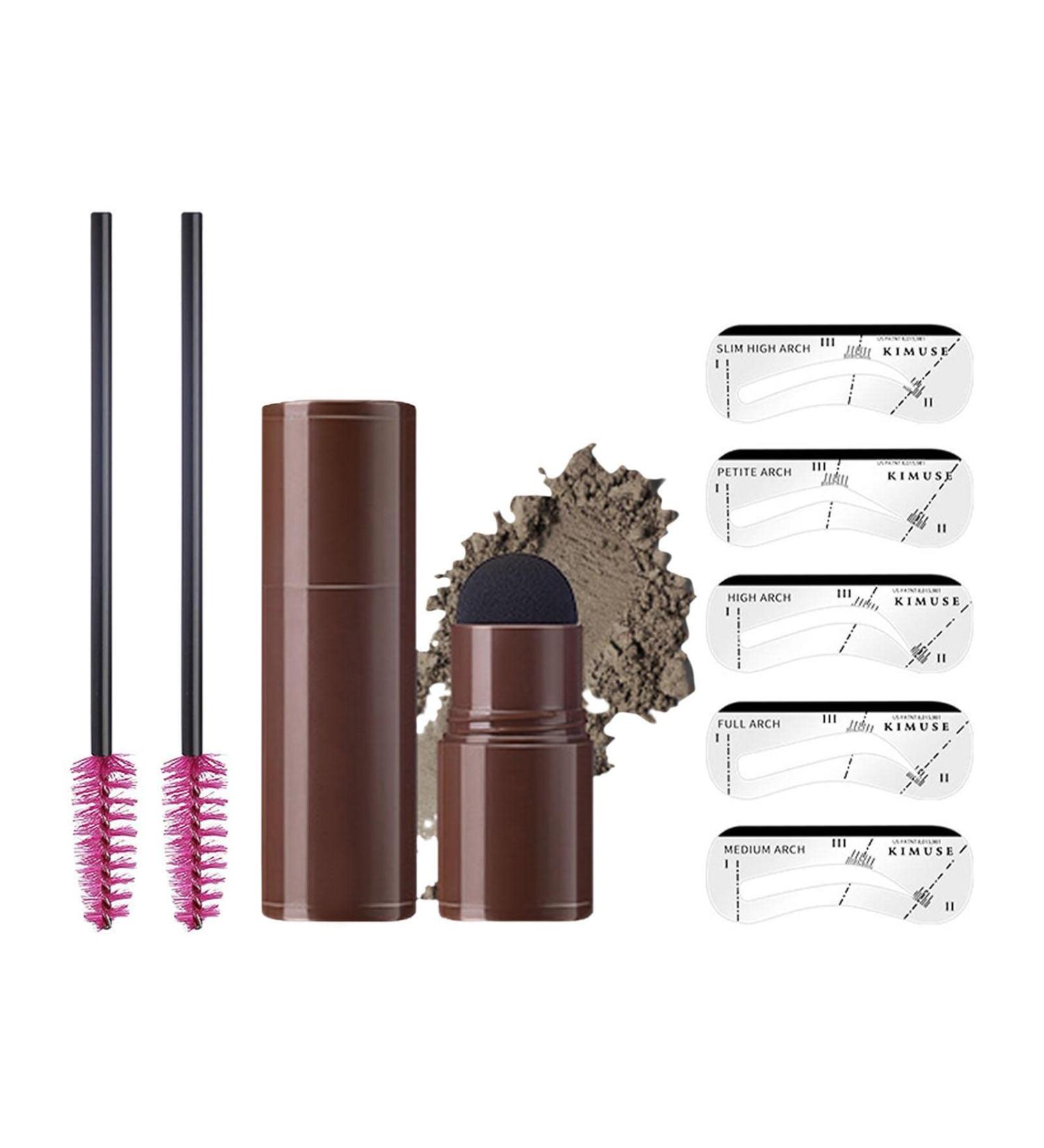 Brow Powder Stamp Eyebrow Powder Set Eyebrow Print Set Waterproof Sweat-Proof Long Lasting Eyebrow Size 5 Colors Sillervan 01#blonde - Buy Online on GoSupps.com