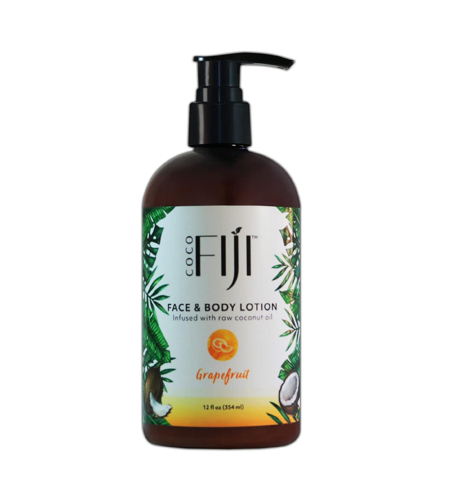 Coco Fiji Face & Body Lotion Infused With Coconut Oil | Lotion for Dry Skin | Moisturizer Face Cream & Massage Lotion for Women & Men | Grapefruit 12 oz Pack of 1 Grapefruit 12 Fl Oz (Pack of 1) - Buy Online on GoSupps.com
