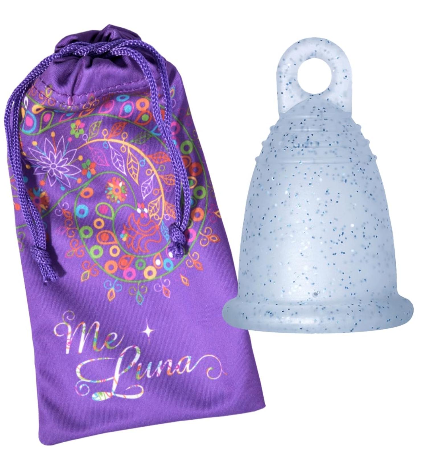 Me Luna Menstrual Cup Classic - Blue Glitter Size S | Eco-Friendly Period Solution | International Shipping - Buy Online on GoSupps.com