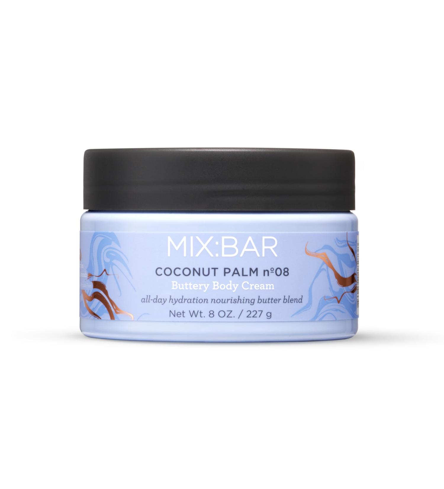 MIX:BAR Coconut Palm Buttery Body Cream for Women Hydrating & Moisturizing Shea + Cocoa Butter Jojoba + Avocado Oil Paraben Free Vegan 8oz - Buy Online on GoSupps.com