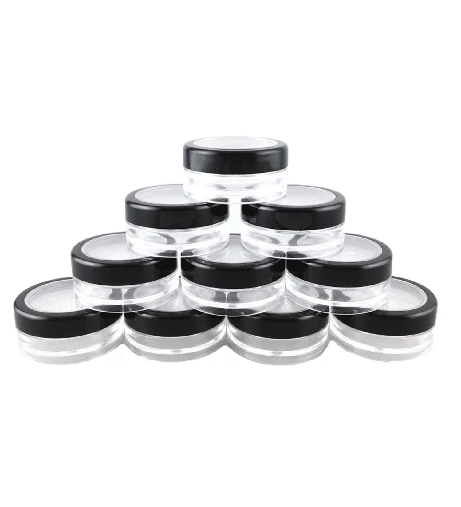 Yueton 10pcs Black Edge Open Window 10g Empty Clear Plastic Powder Compact Cosmetic Containers - Buy Online on GoSupps.com