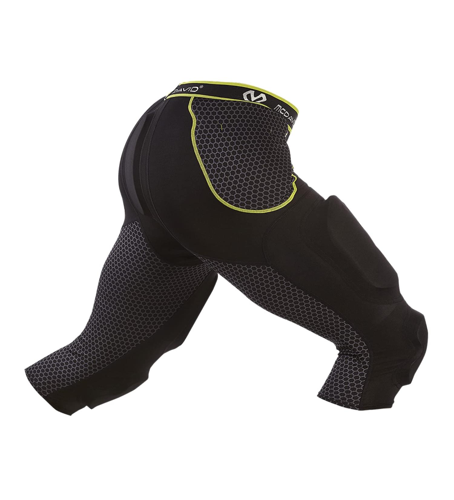 Buy McDavid 3/4 Length Padded Compression Tights - 7 Pads for Hip Coccyx Thigh Knee Protection - Perfect for Football Lacrosse Hockey Basketball Snowboarding - Black - Buy Online on GoSupps.com