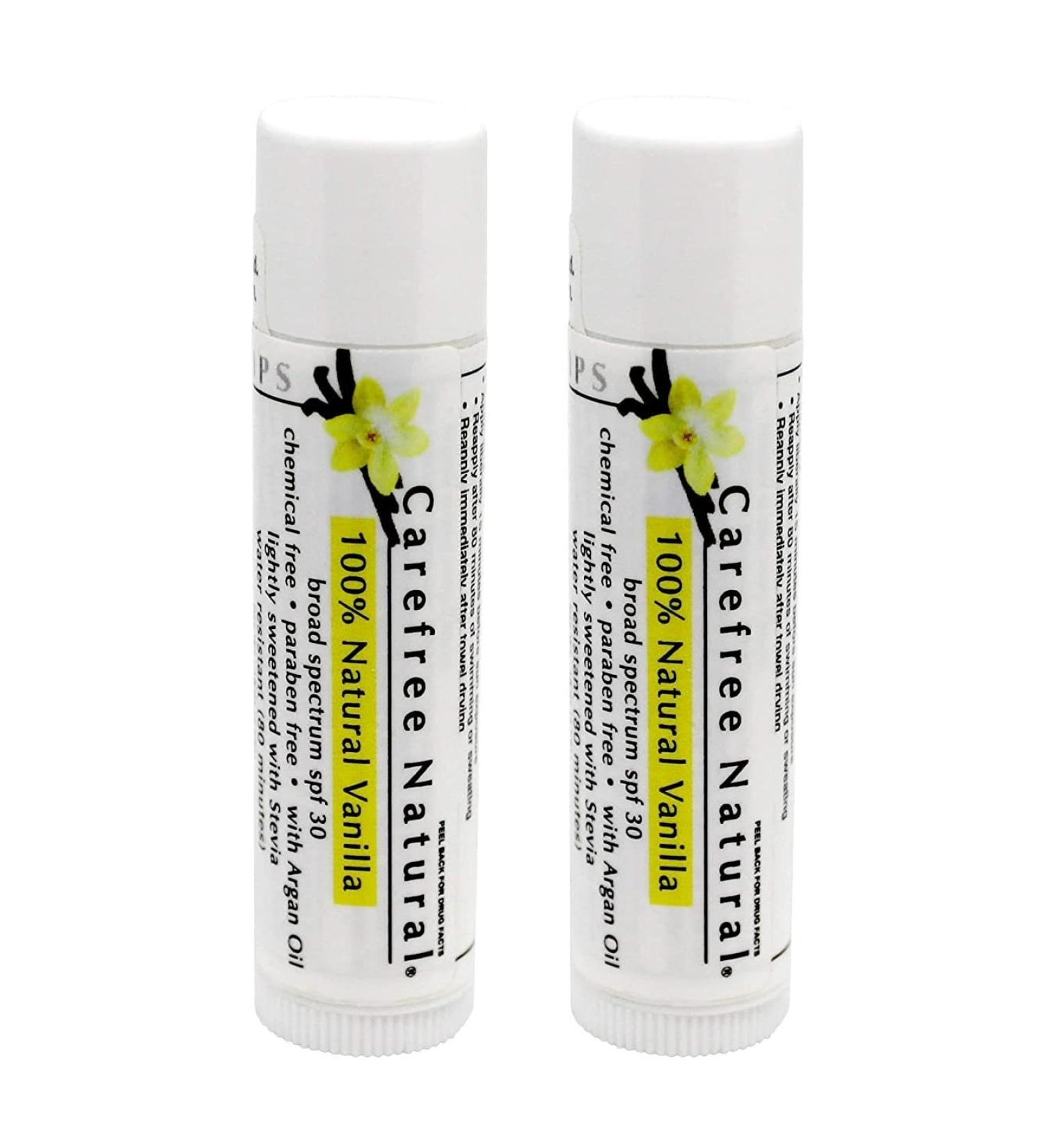Carefree Natural SPF 30 Lip Balm with Stevia 0.15 oz - Untinted | Sun Protection for Lips - Buy Online on GoSupps.com