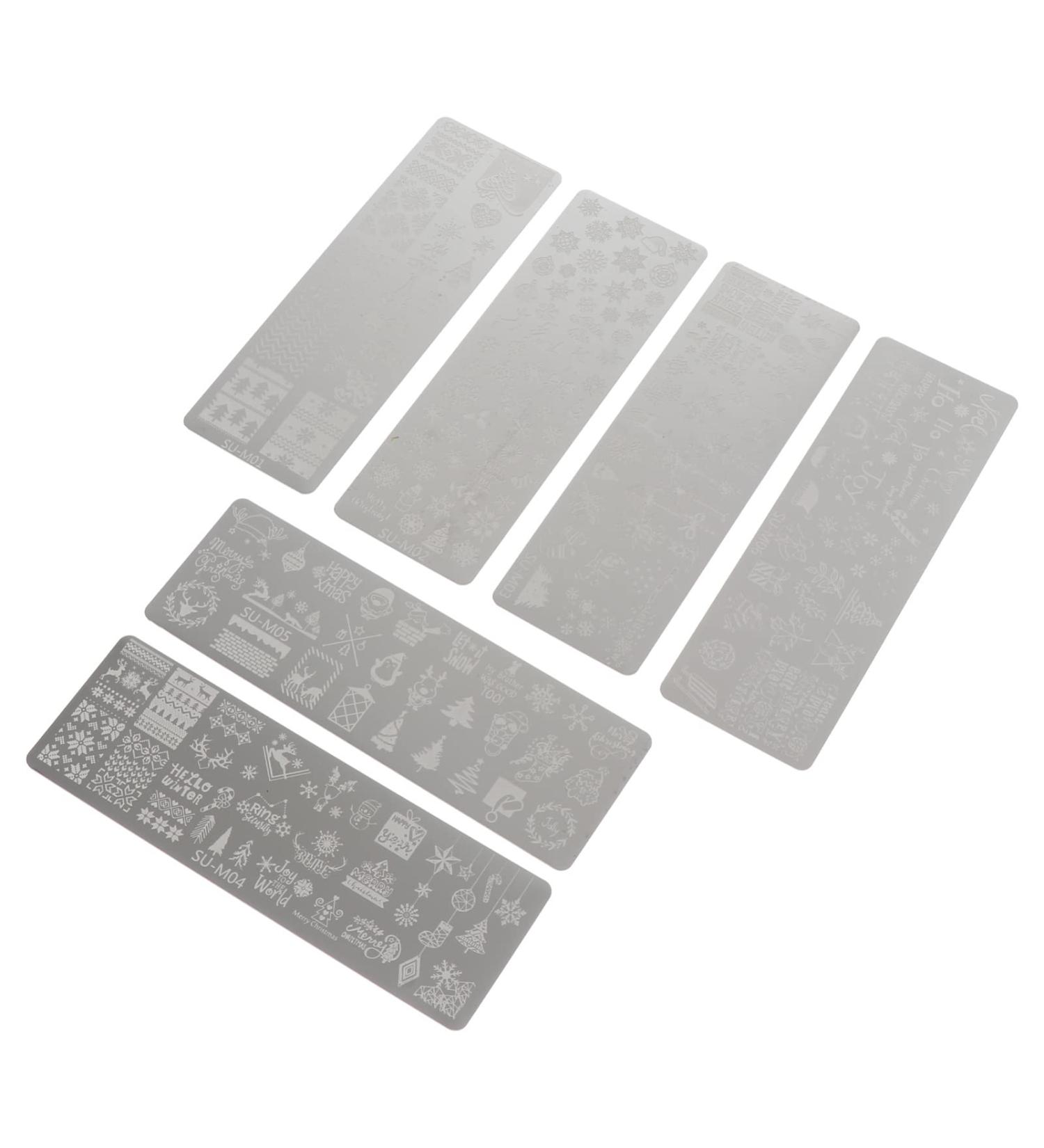 Shop Lurrose 6-Piece Christmas Nail Art Stamping Kit | Holiday Party DIY Supplies & Stamps - Buy Online on GoSupps.com