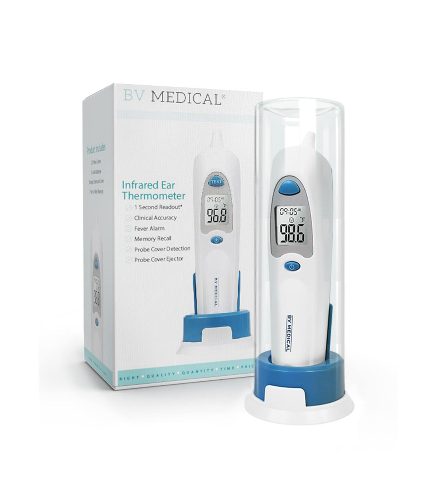 Buy Instant Fast Ear Thermometer - Perfect for Adults Kids & Babies | Includes 25 Probe Covers & Stand for Home or Clinic Use - Buy Online on GoSupps.com